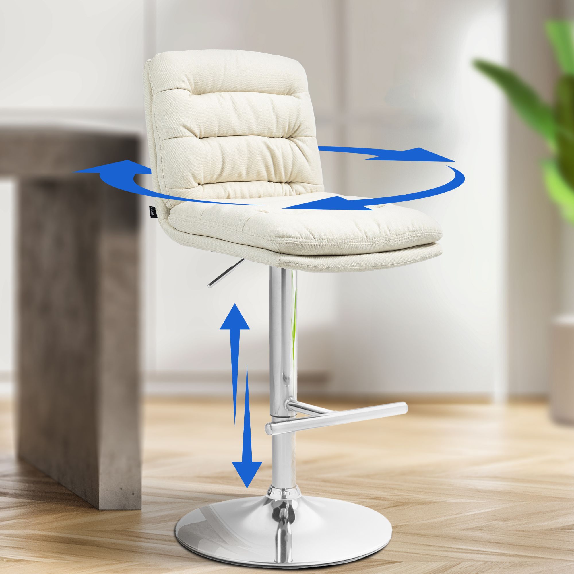 Lot de 2 tabourets de bar Damar tissu