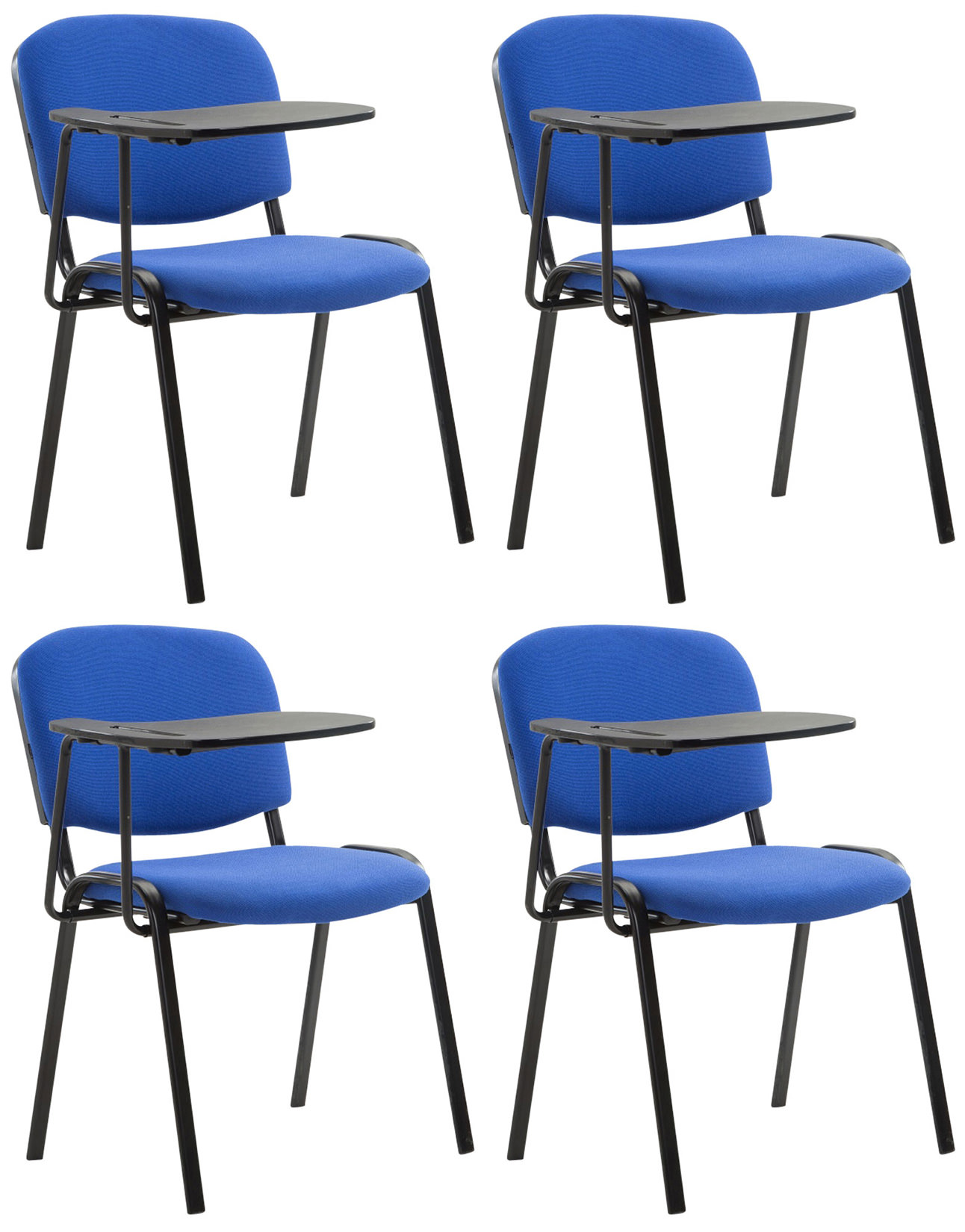 Lot de 4 Chaises Ken en tissu avec tablette rabattable