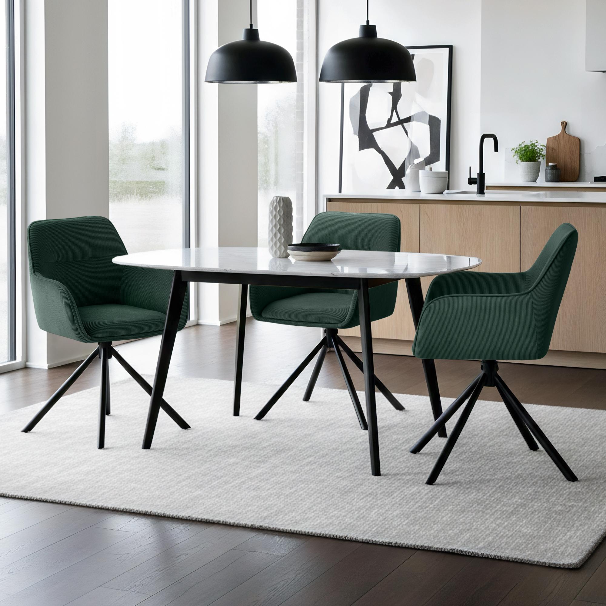 Chaise de salle à manger Tipton en velours côtelé