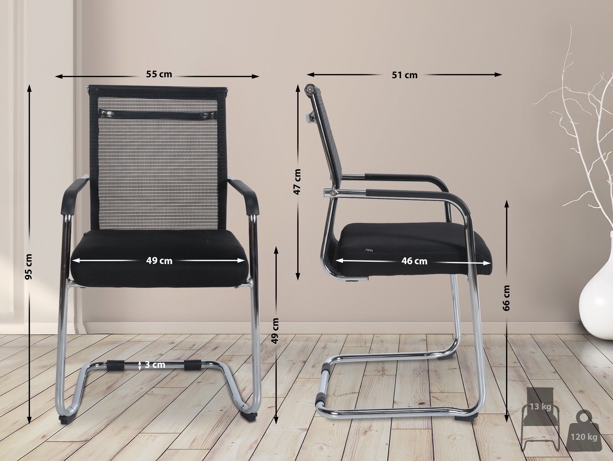 Lot de 2 chaises visiteurs Denny