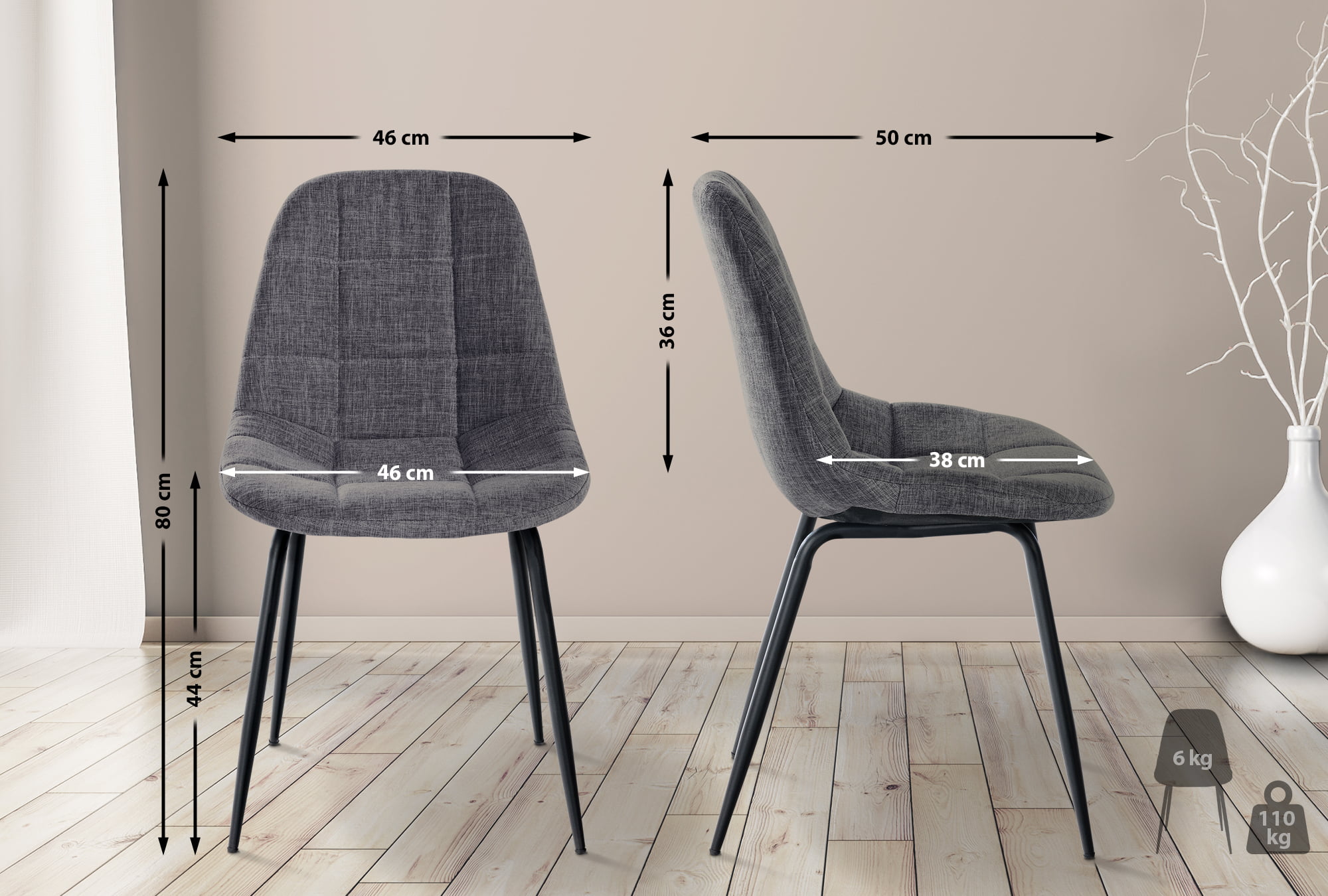 Lot de 2 chaises Tom