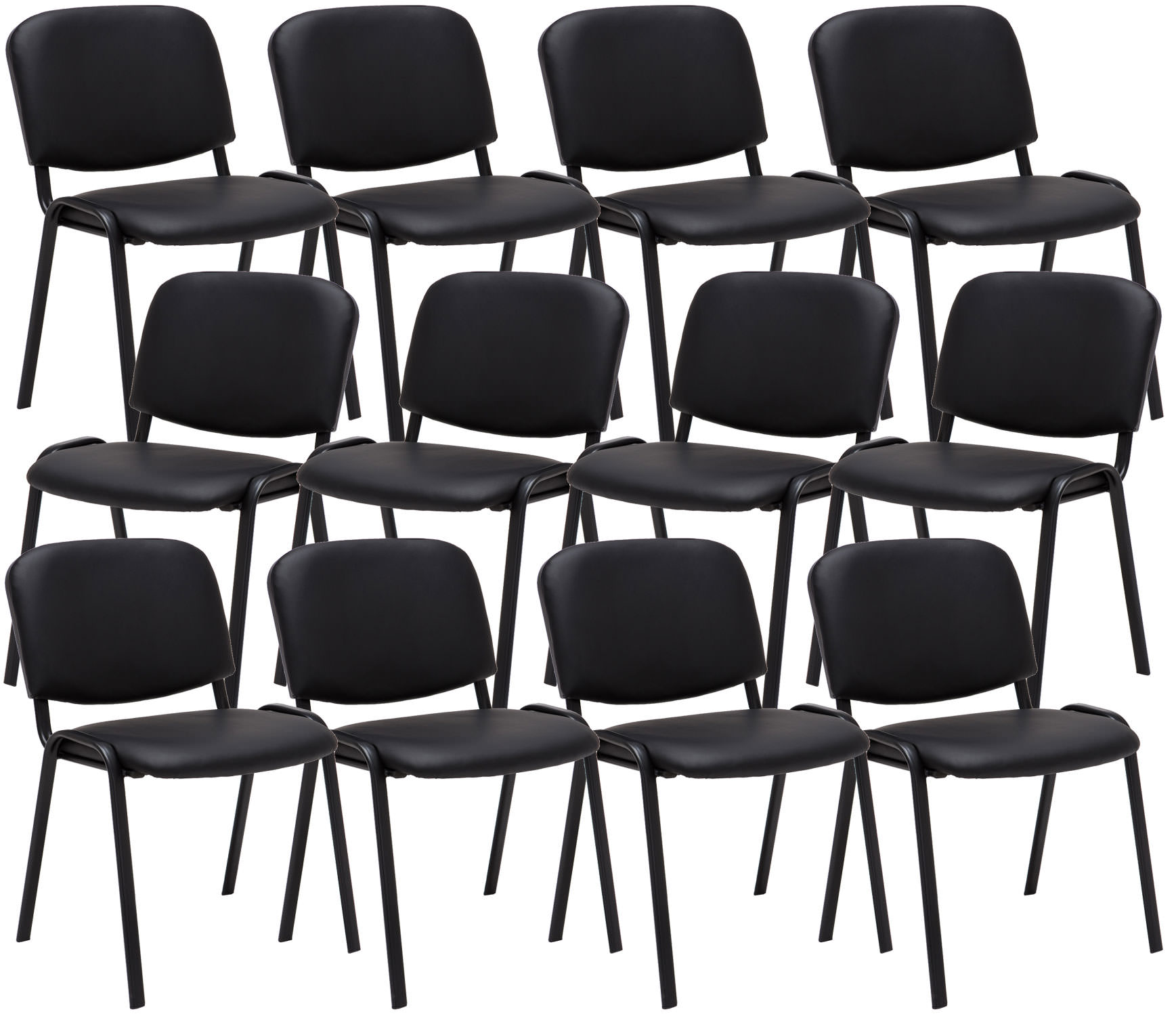 Lot de 12 chaises de visiteur Ken en similicuir