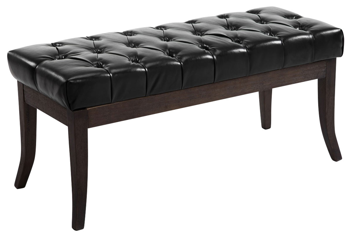 Banc Ramses similicuir antique sombre