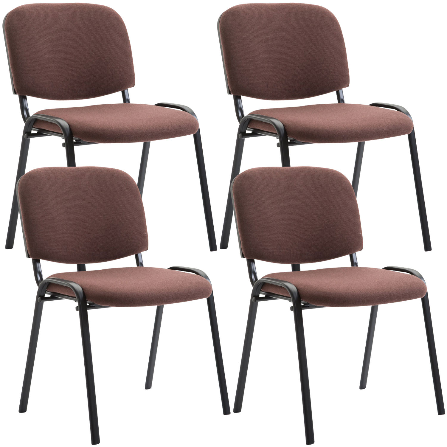 Lot de 4 chaises visiteur Ken en tissu