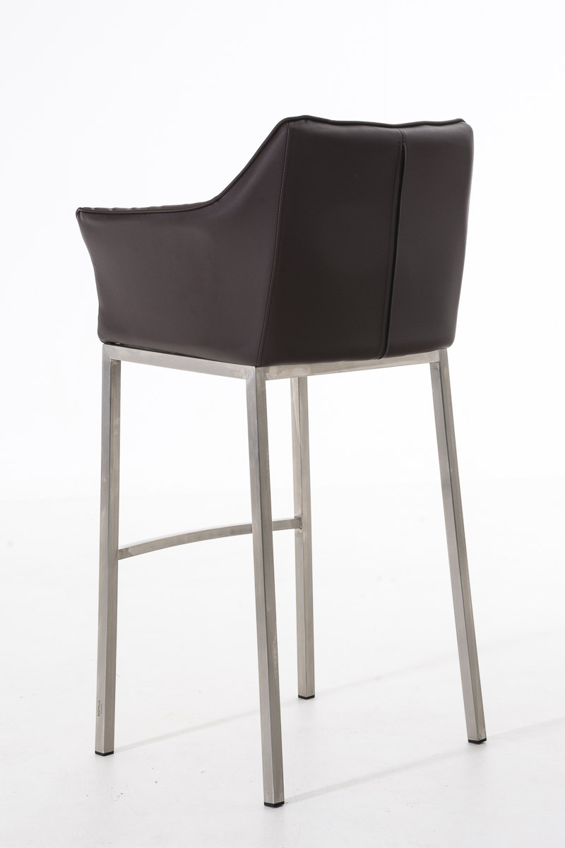 Tabouret de bar Damaso en similicuir avec piétement quatre pieds