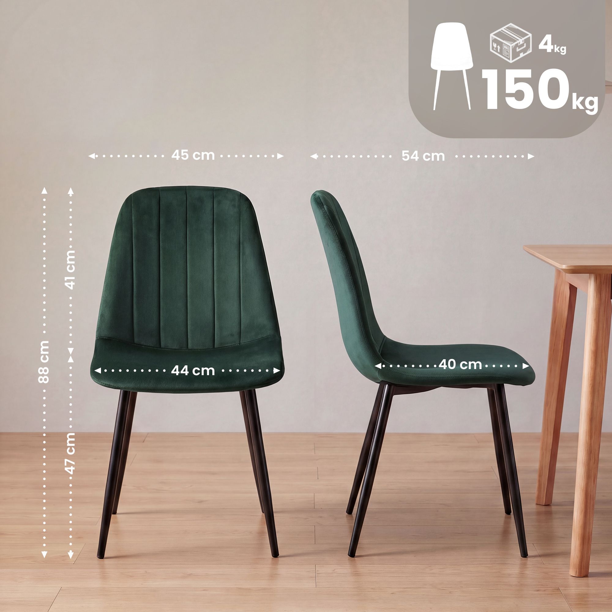 Chaise de salle a manger Baxter en velours