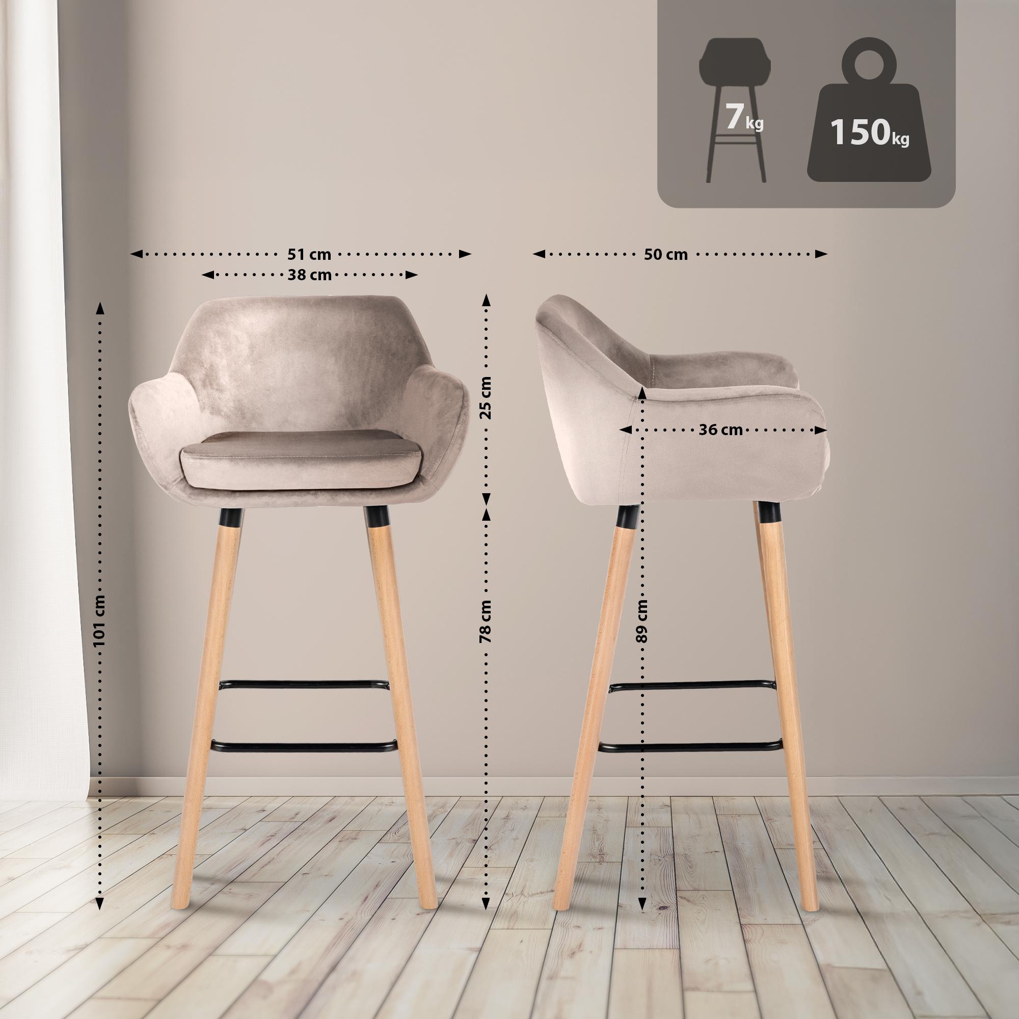 Tabouret de Bar Grant Velours
