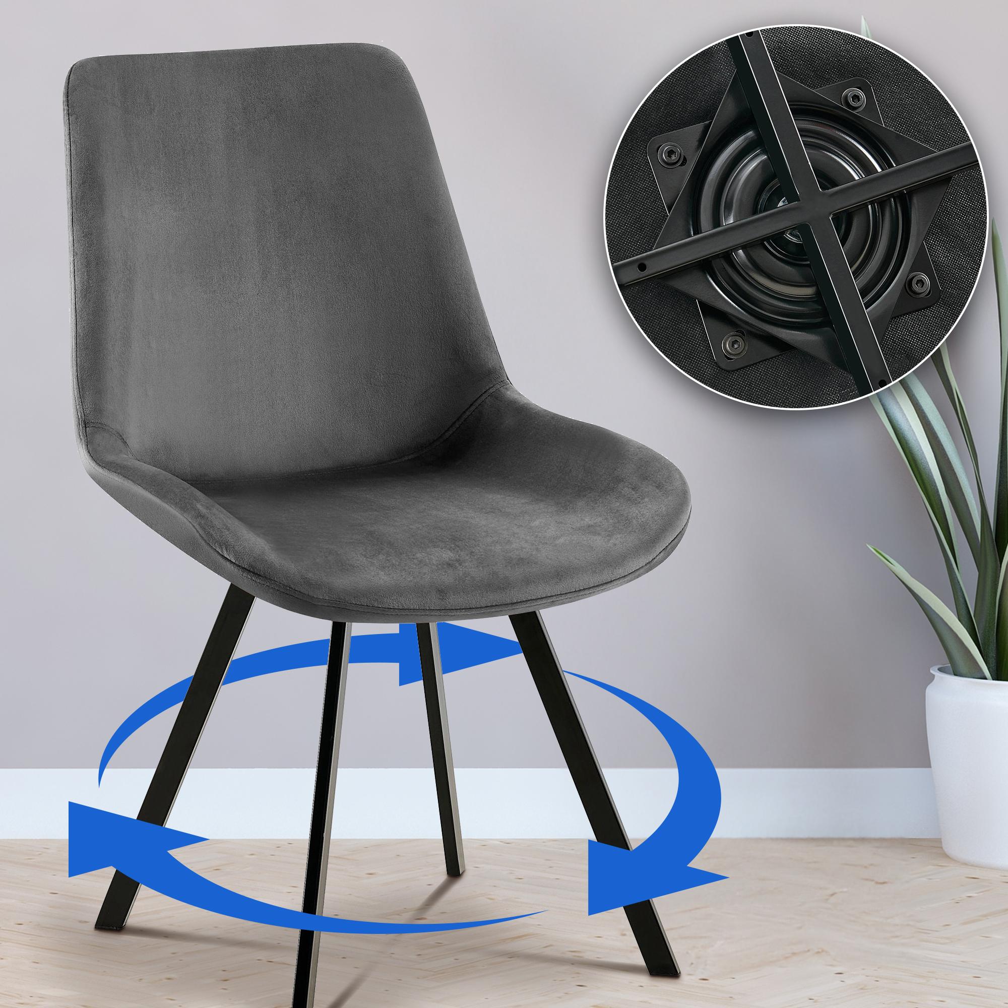 Lot de 2 chaises de salle à manger Lewes velours