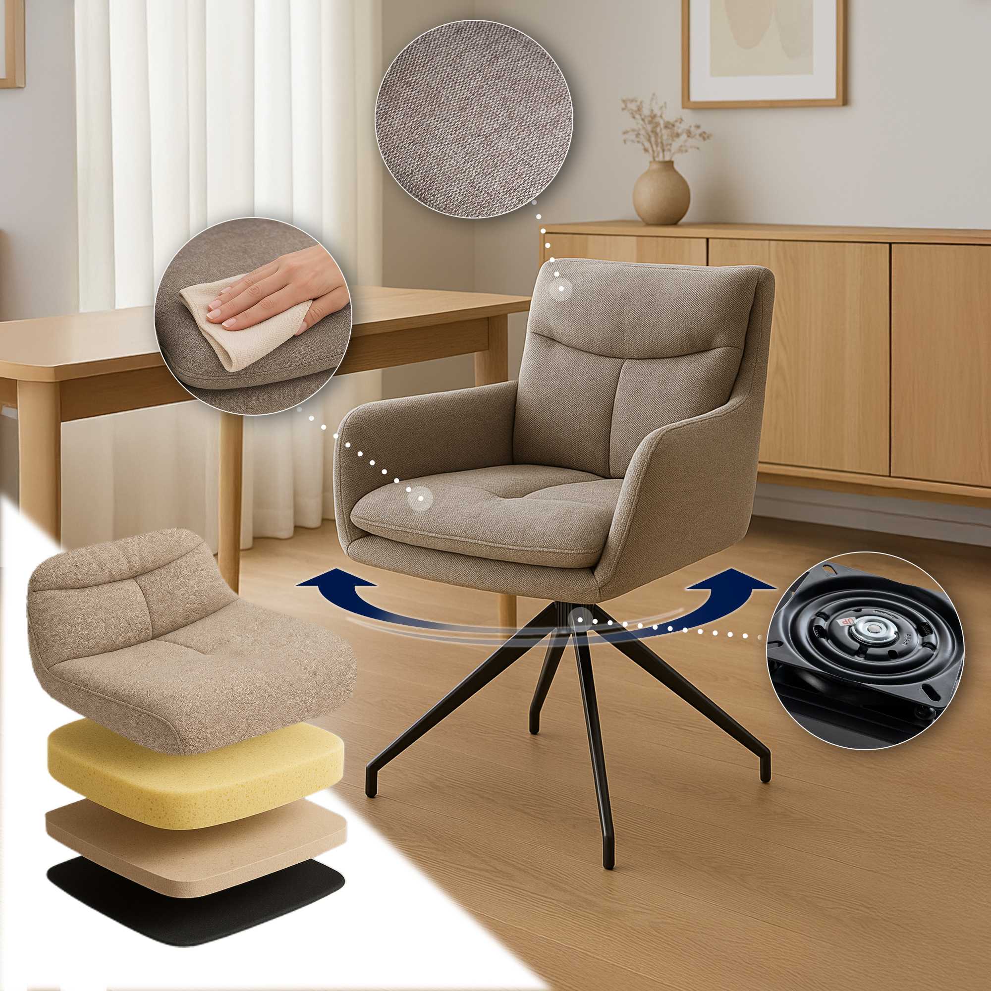 Chaise de salle à manger Somers Tissu