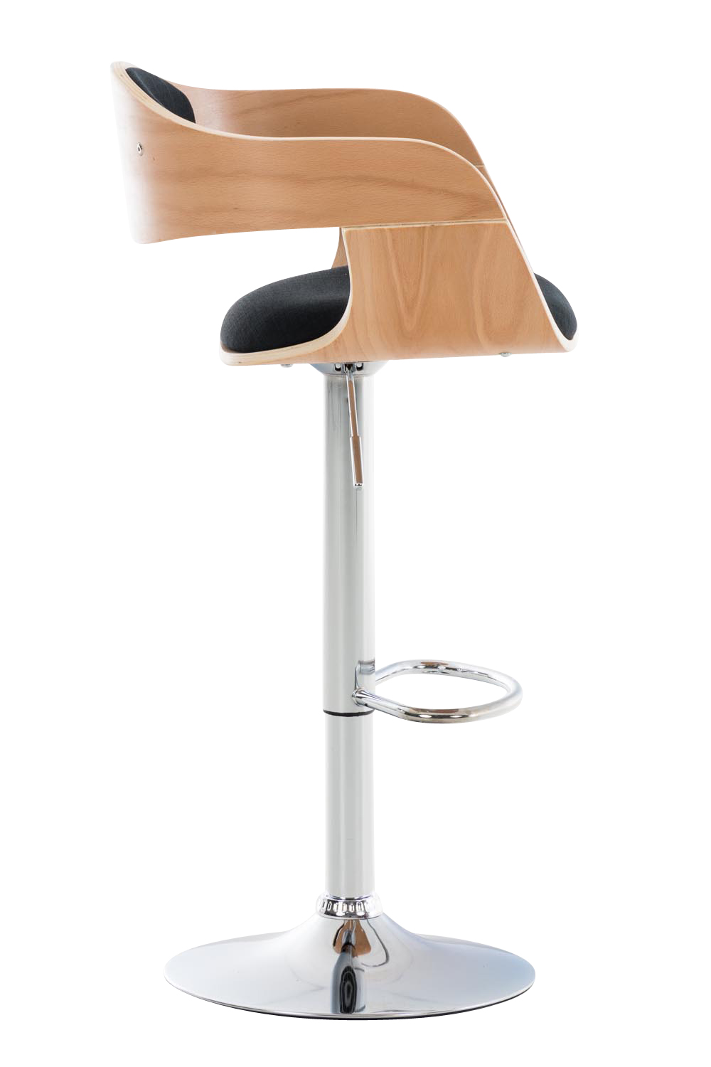 Lot de 2 tabourets de bar Kingston en tissu avec piètement en métal aspect chromé