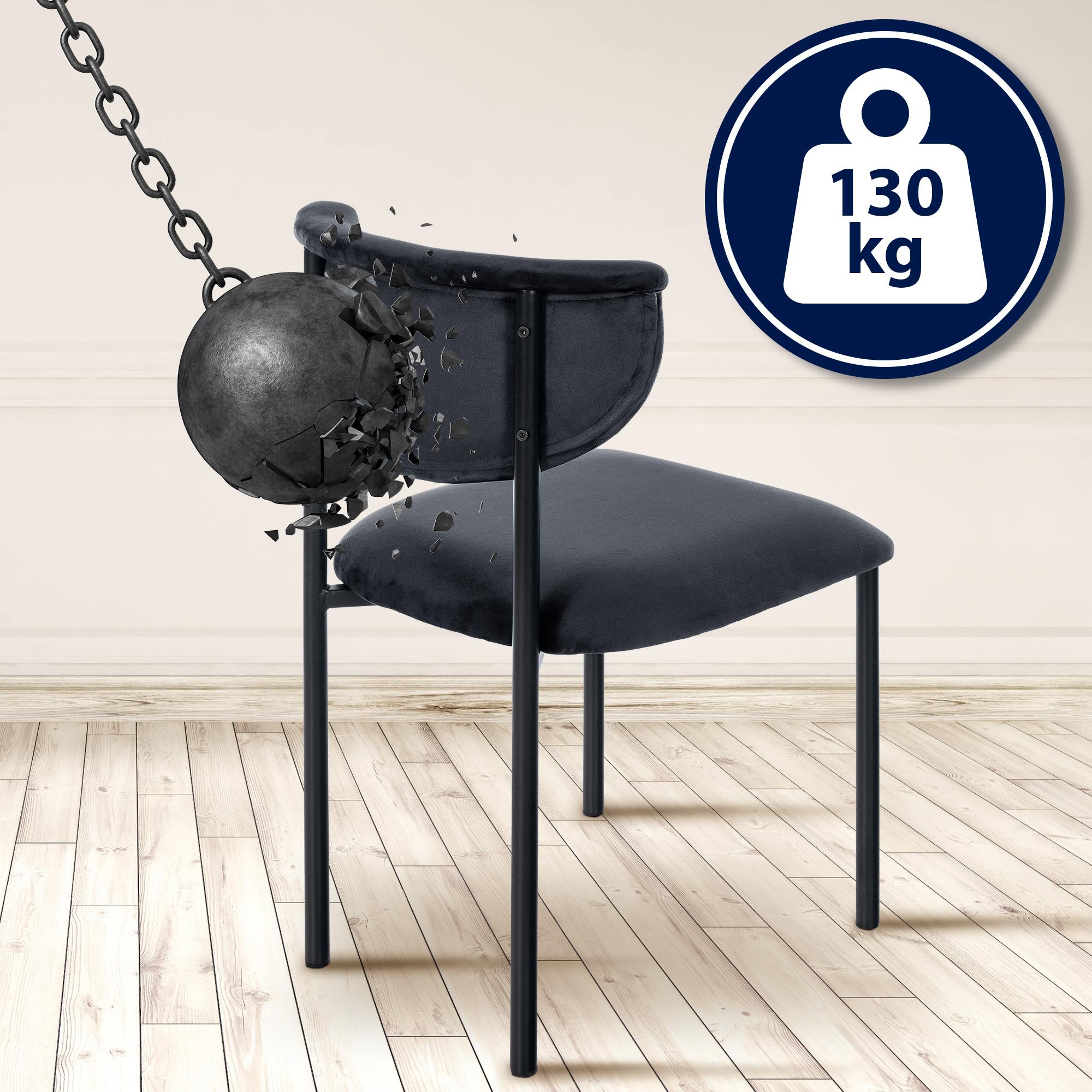 Chaise de salle à manger Gambell en Velours