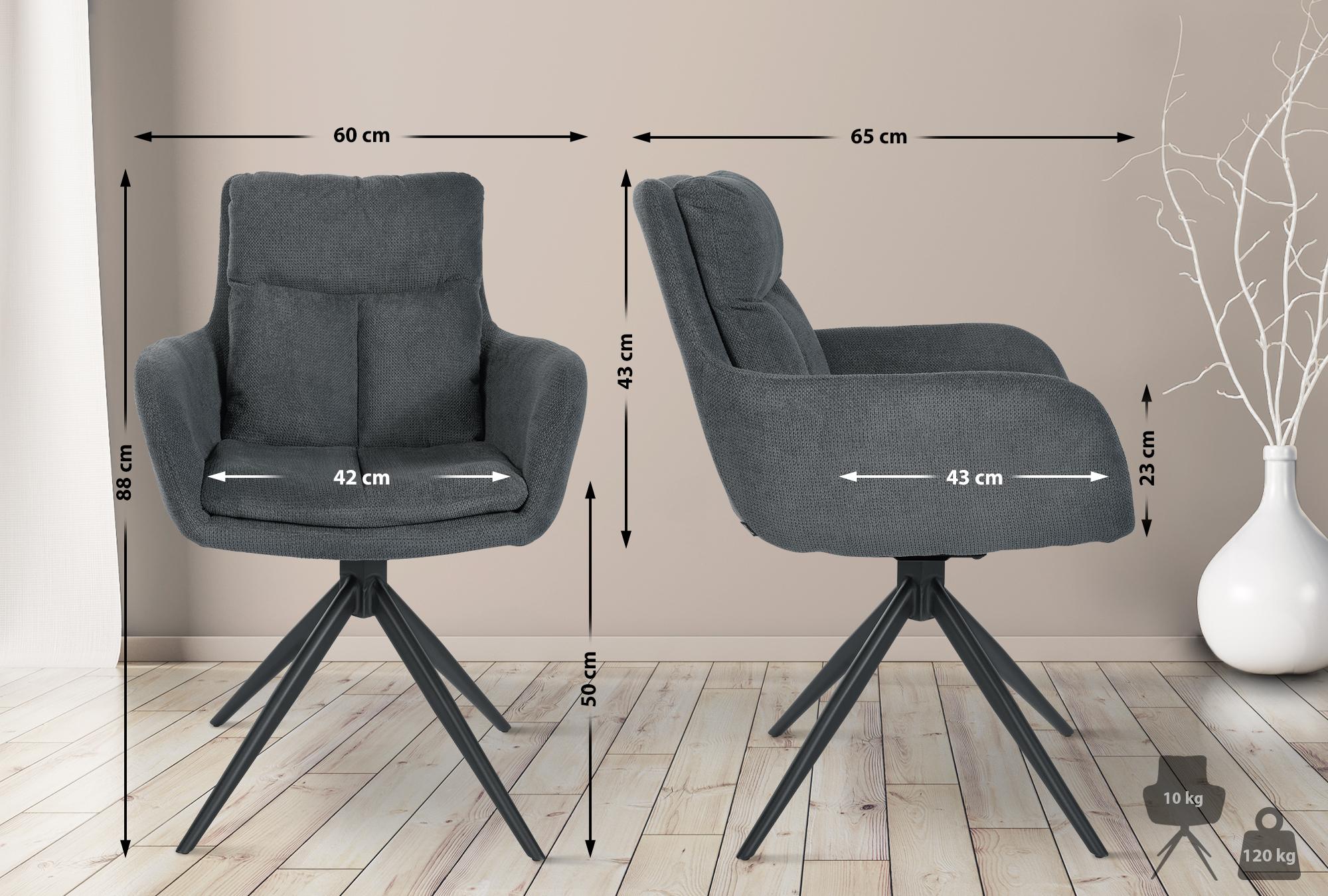 Chaise de salle à manger Vilas Tissu