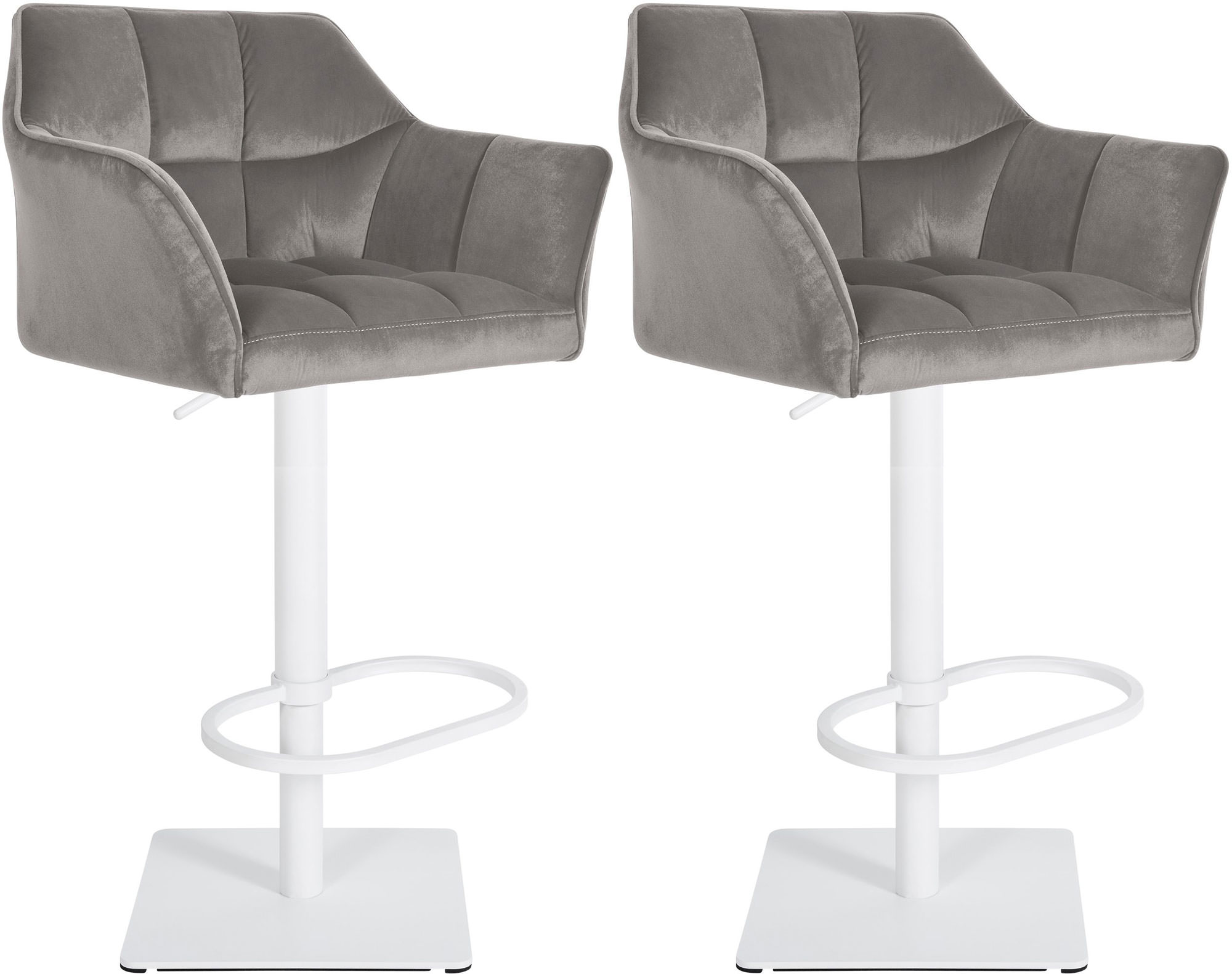 Lot de 2 tabourets de bar Damaso en velours
