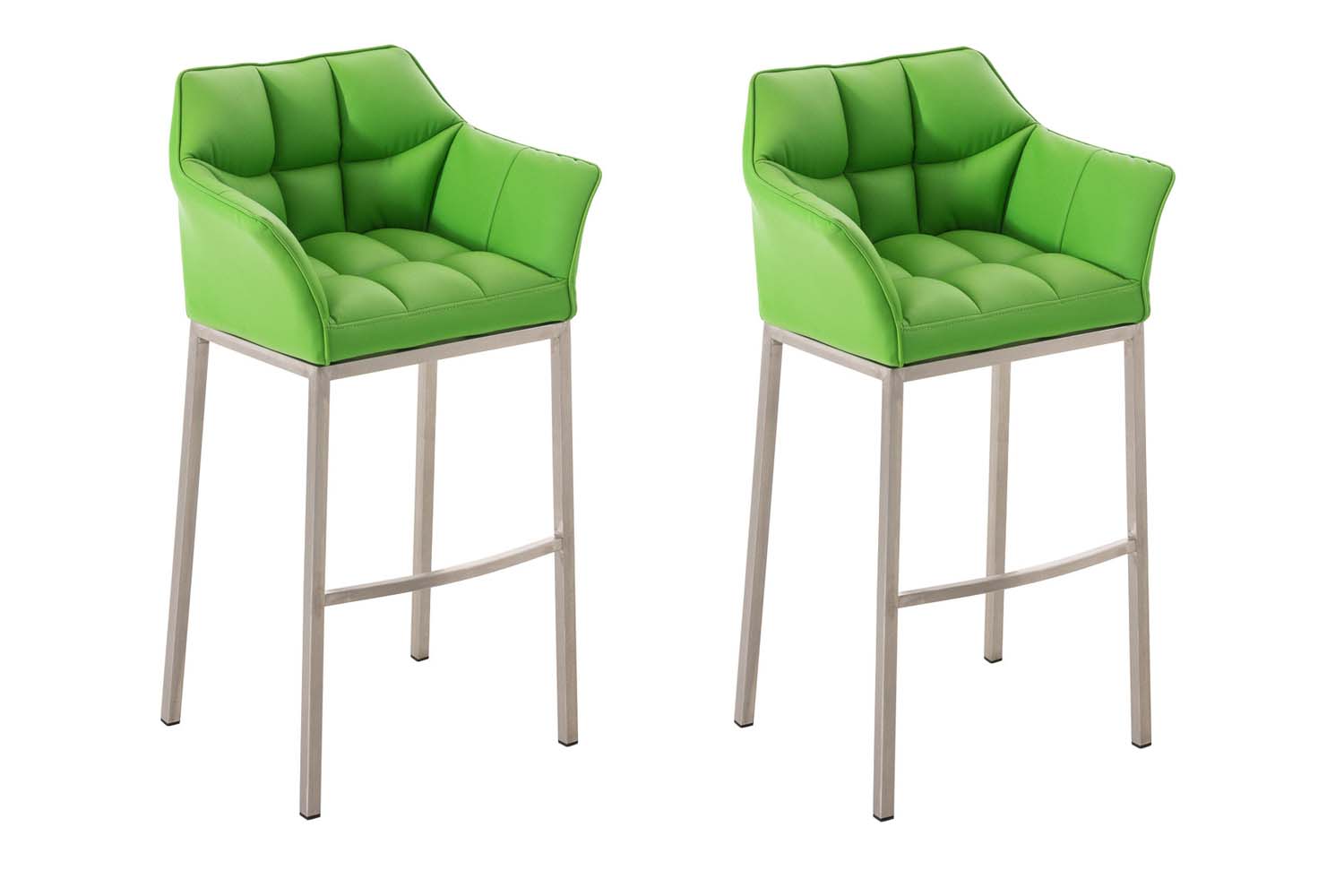 Ensemble de 2 tabourets de bar Damaso en similicuir avec piétement en métal