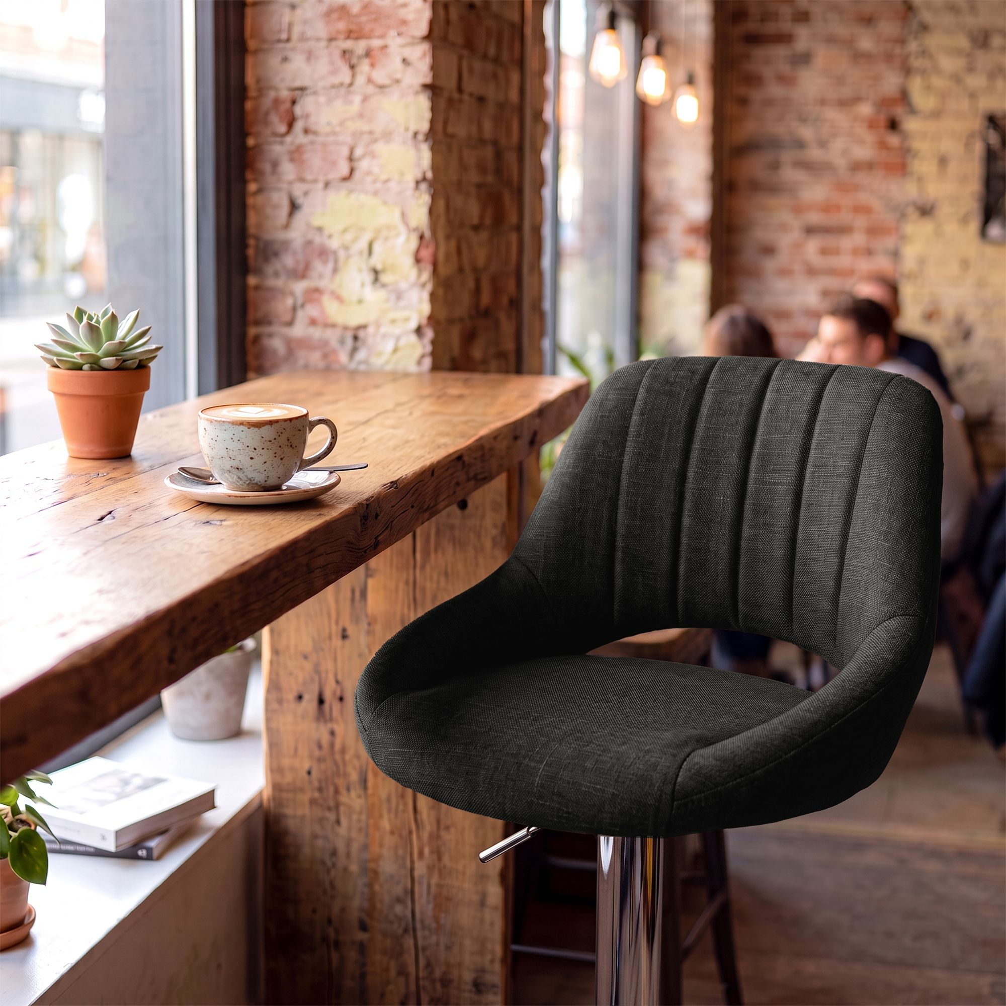 Lot de 2 tabourets de bar Milet chromés avec socles extra lourds