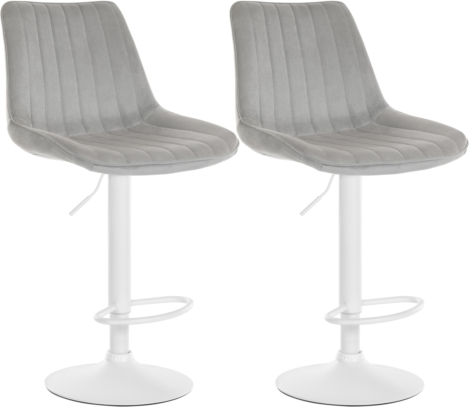 Lot de 2 tabourets de bar Toni velours
