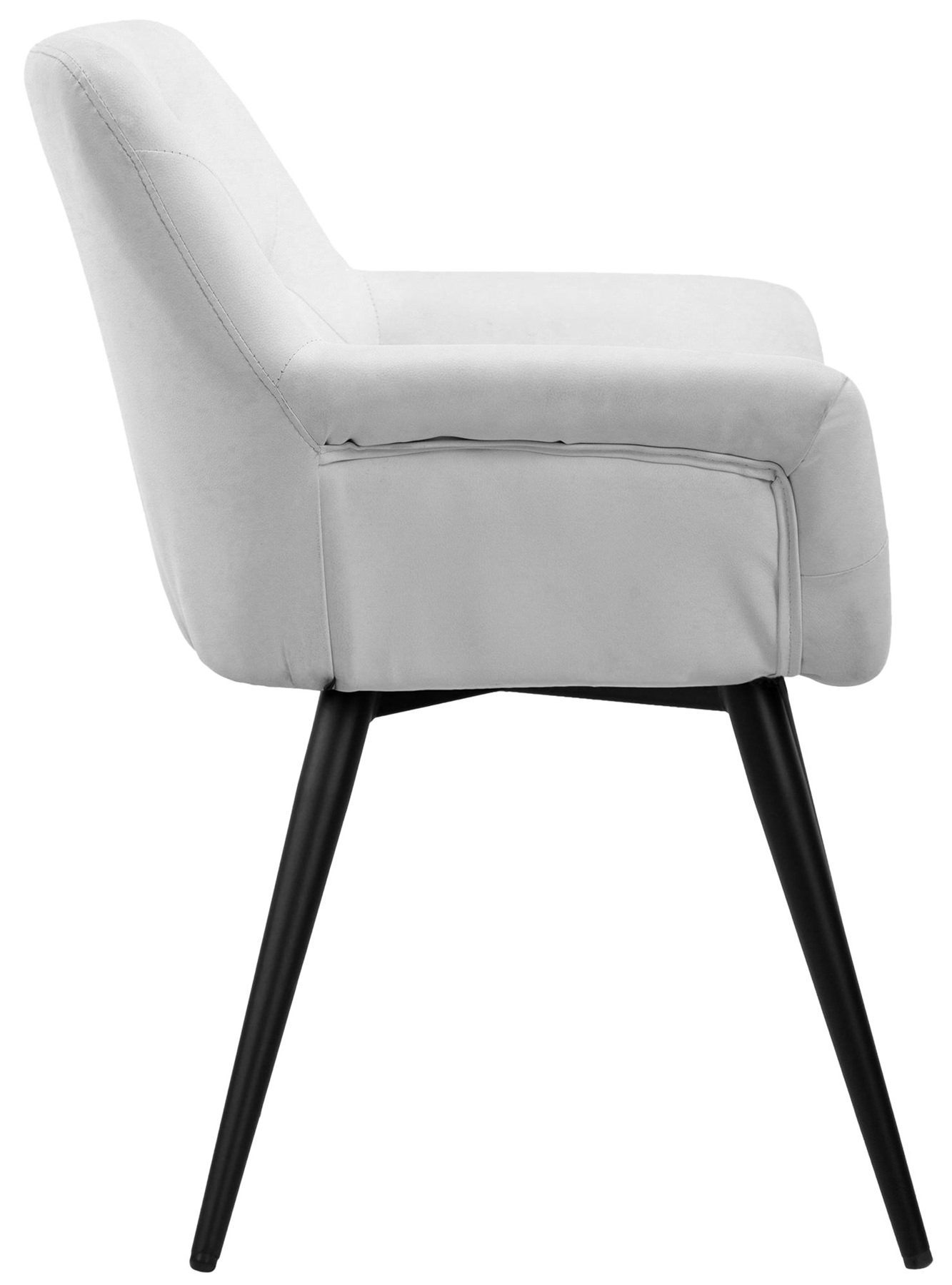 Chaise de salle à manger Langford avec accoudoirs et pieds en métal