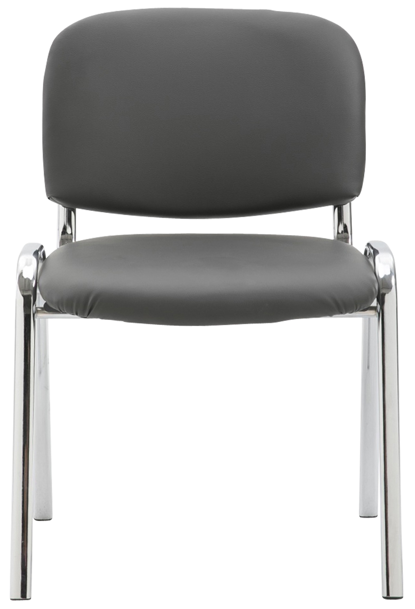 Chaise visiteur Ken en similicuir et piètement en métal chromé