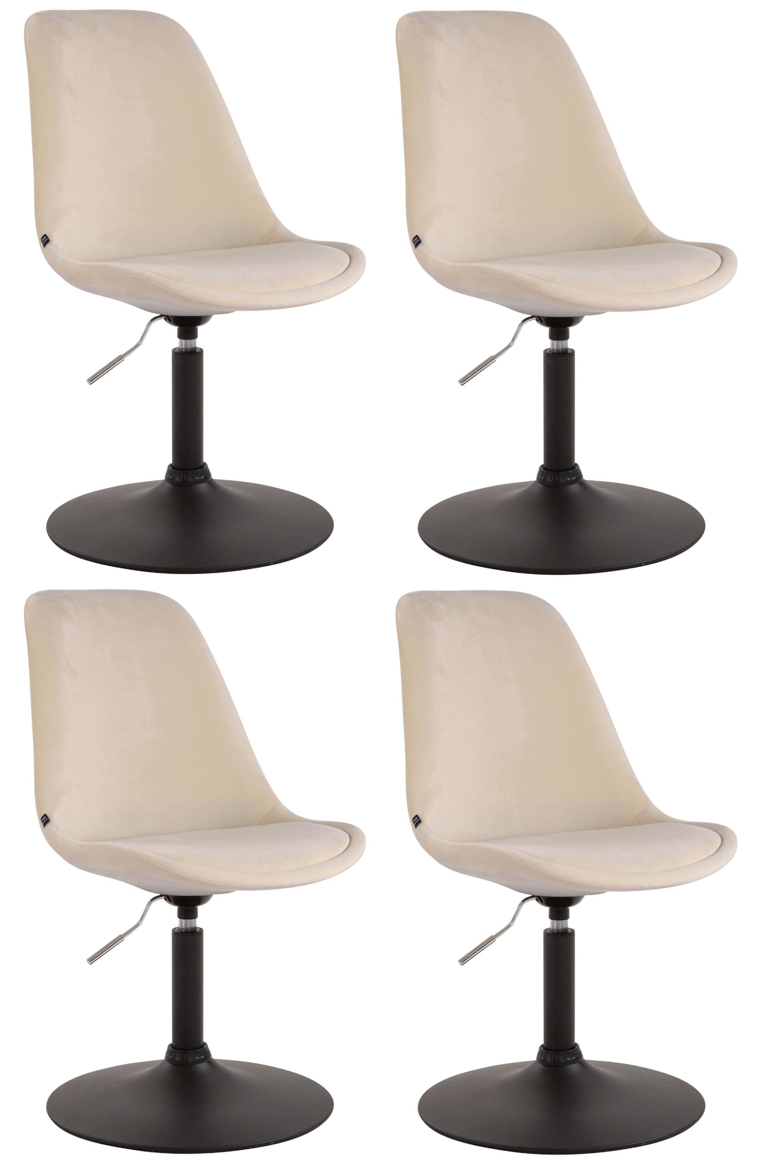Lot de 4 Chaises de salle à manger Maverick en velours avec pied métal