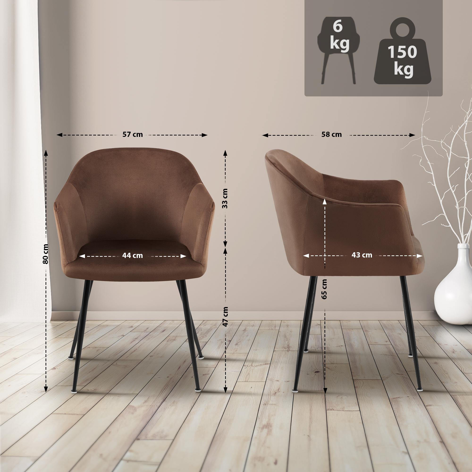 Chaise de salle à manger Jaysie velours