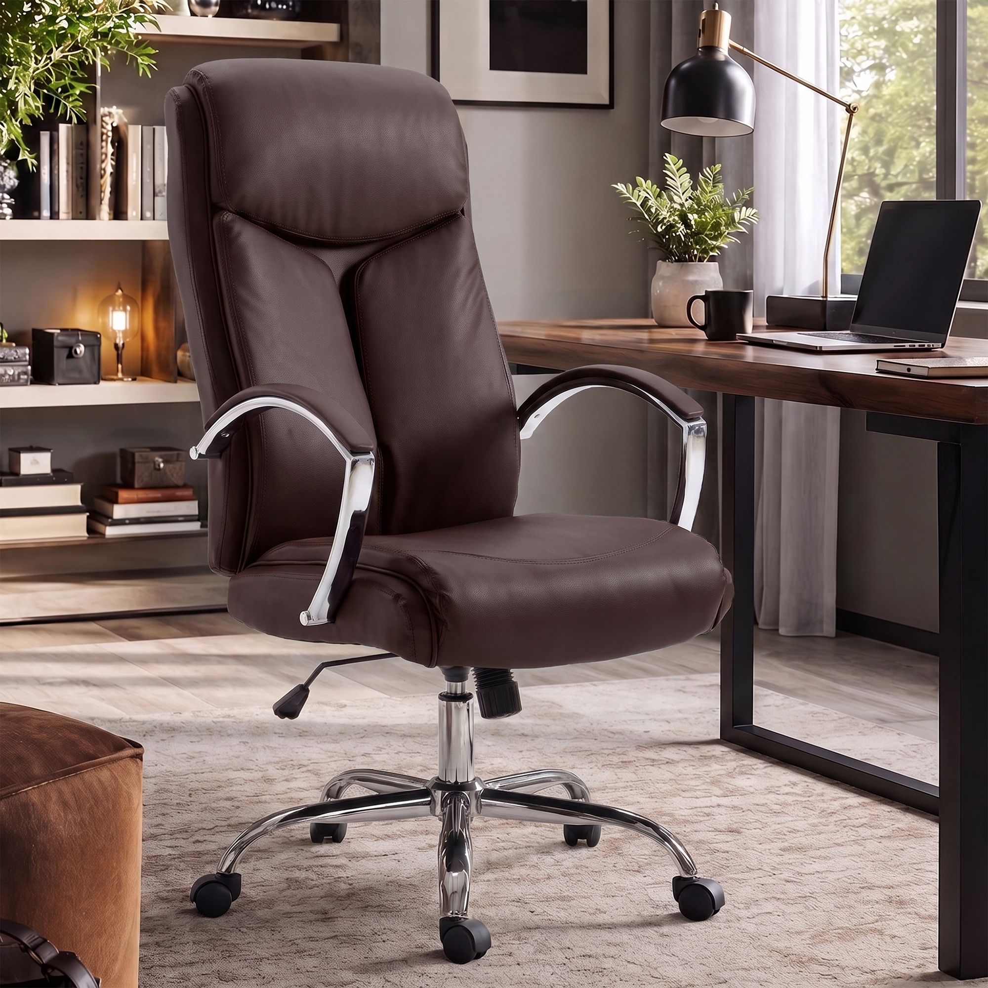 Chaise de bureau Arlen aspect cuir