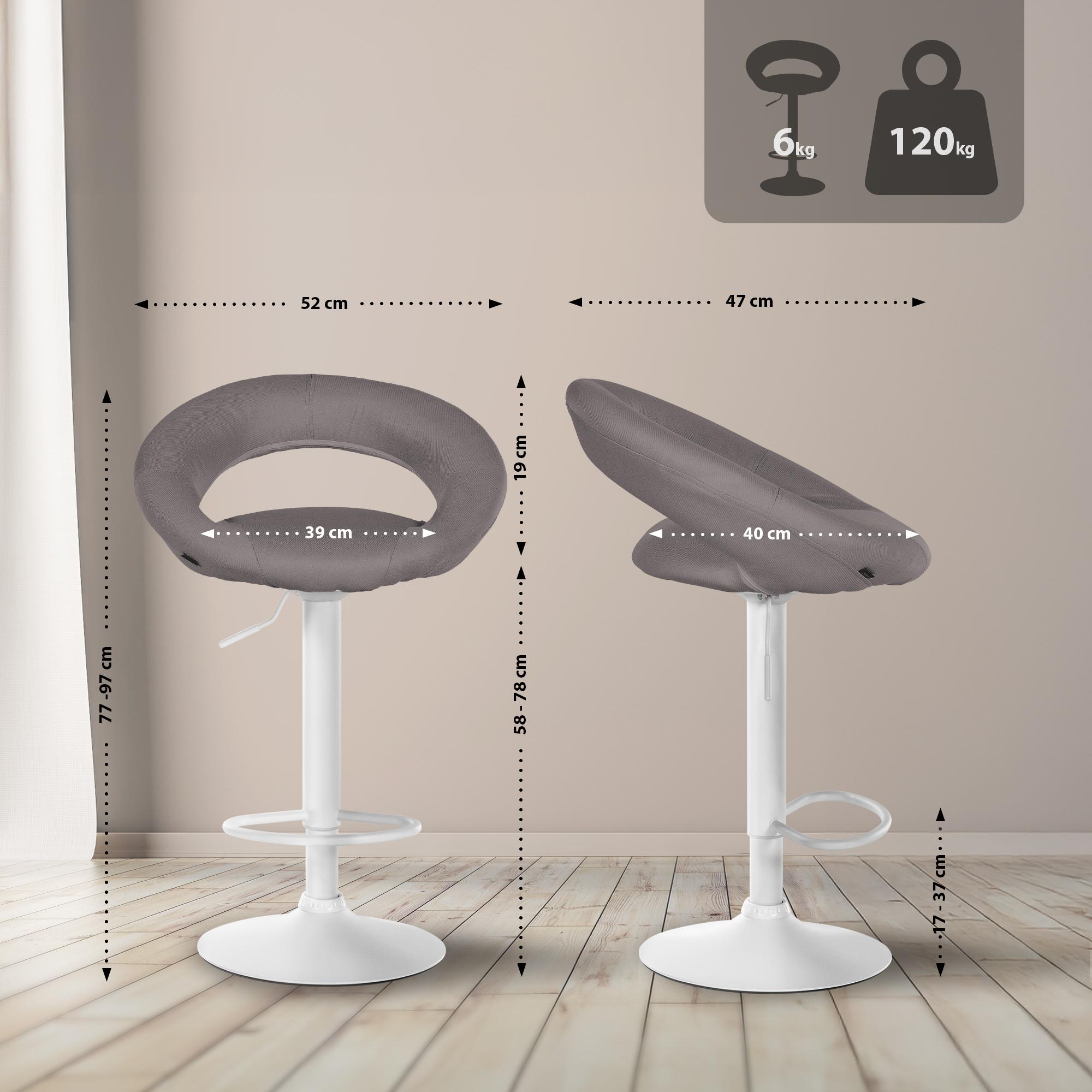 Lot de 2 tabourets de bar Olinda tissu