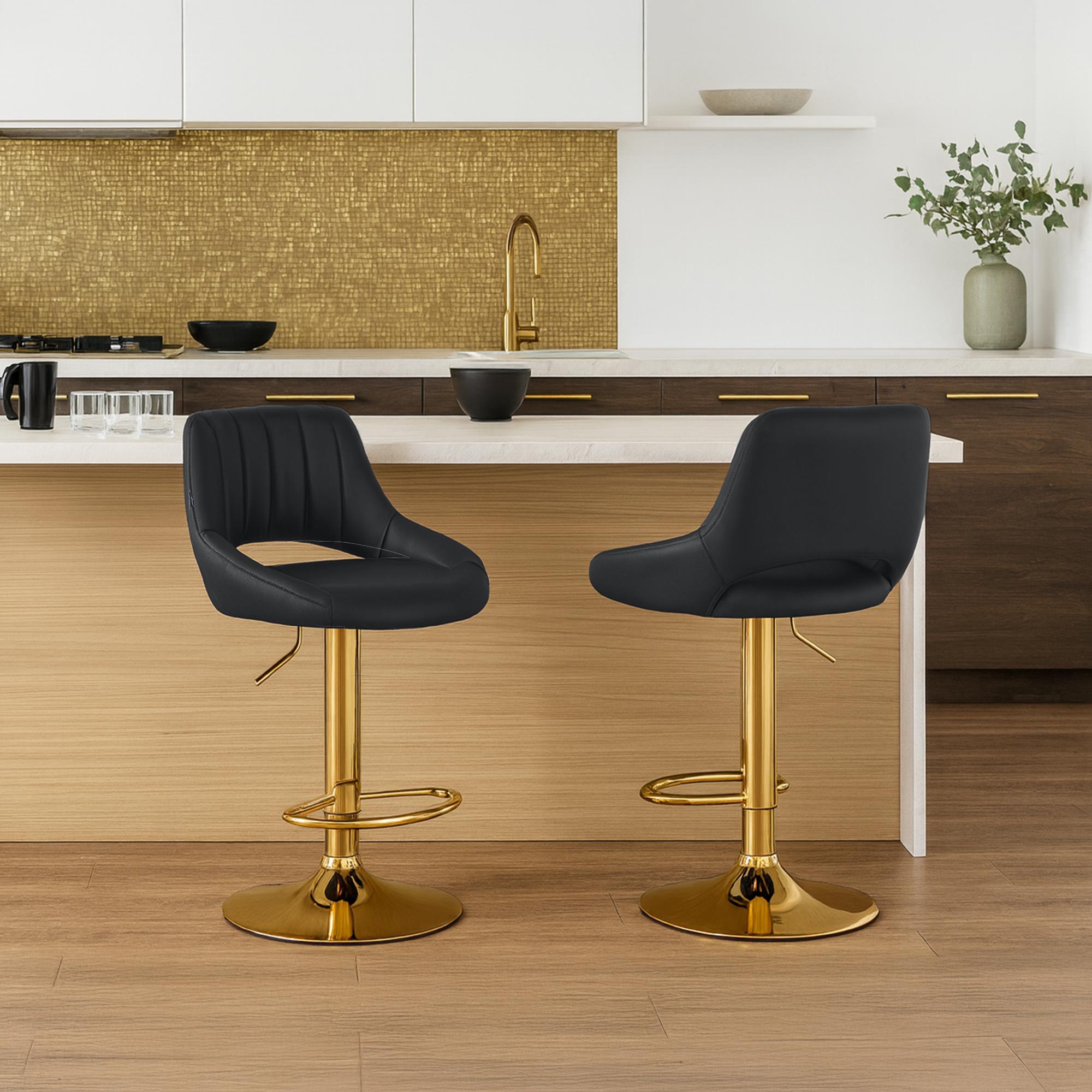 Lot de 2 tabourets de bar Milet en similicuir