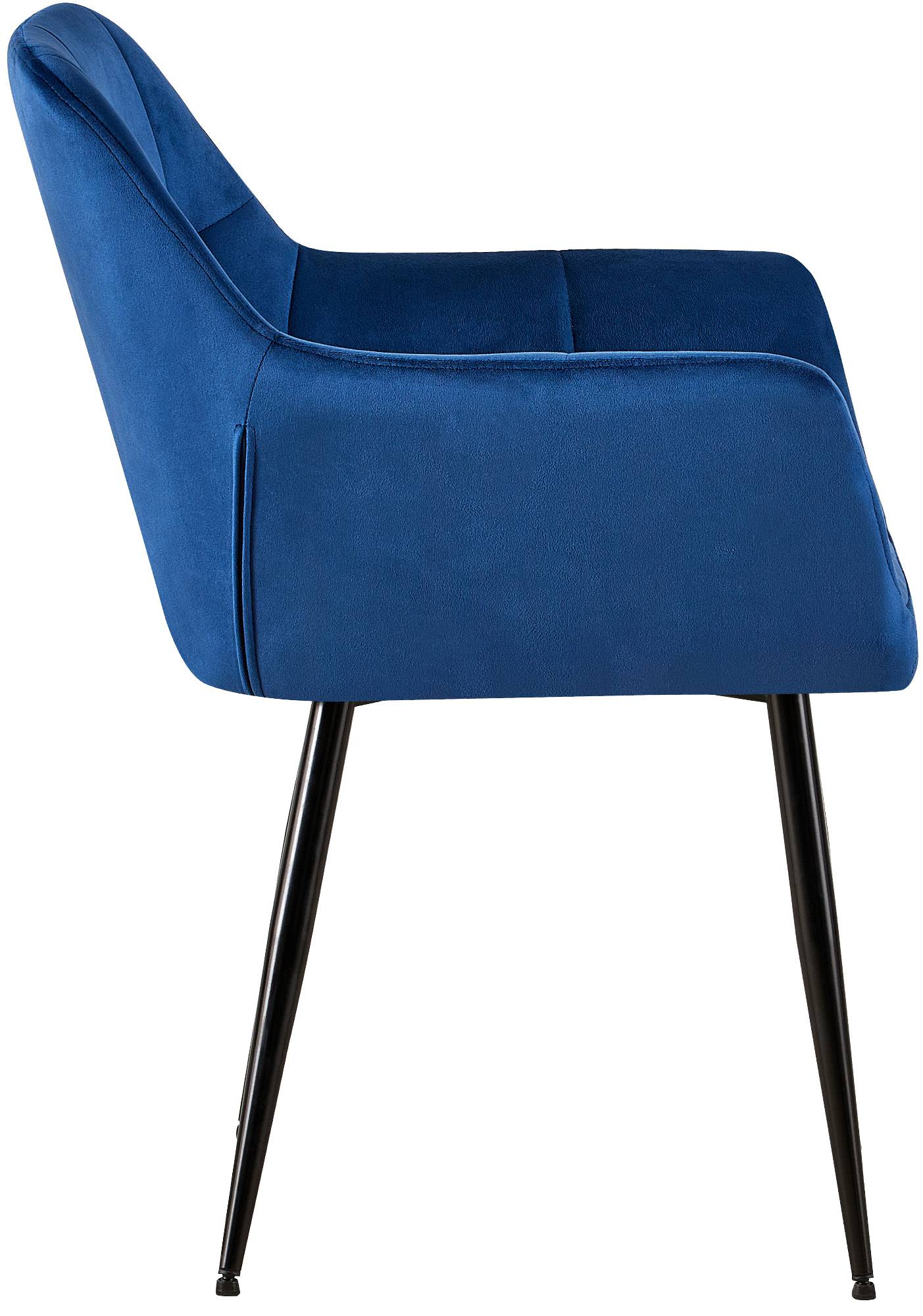 Lot de 2 chaises de salle à manger Emia velours