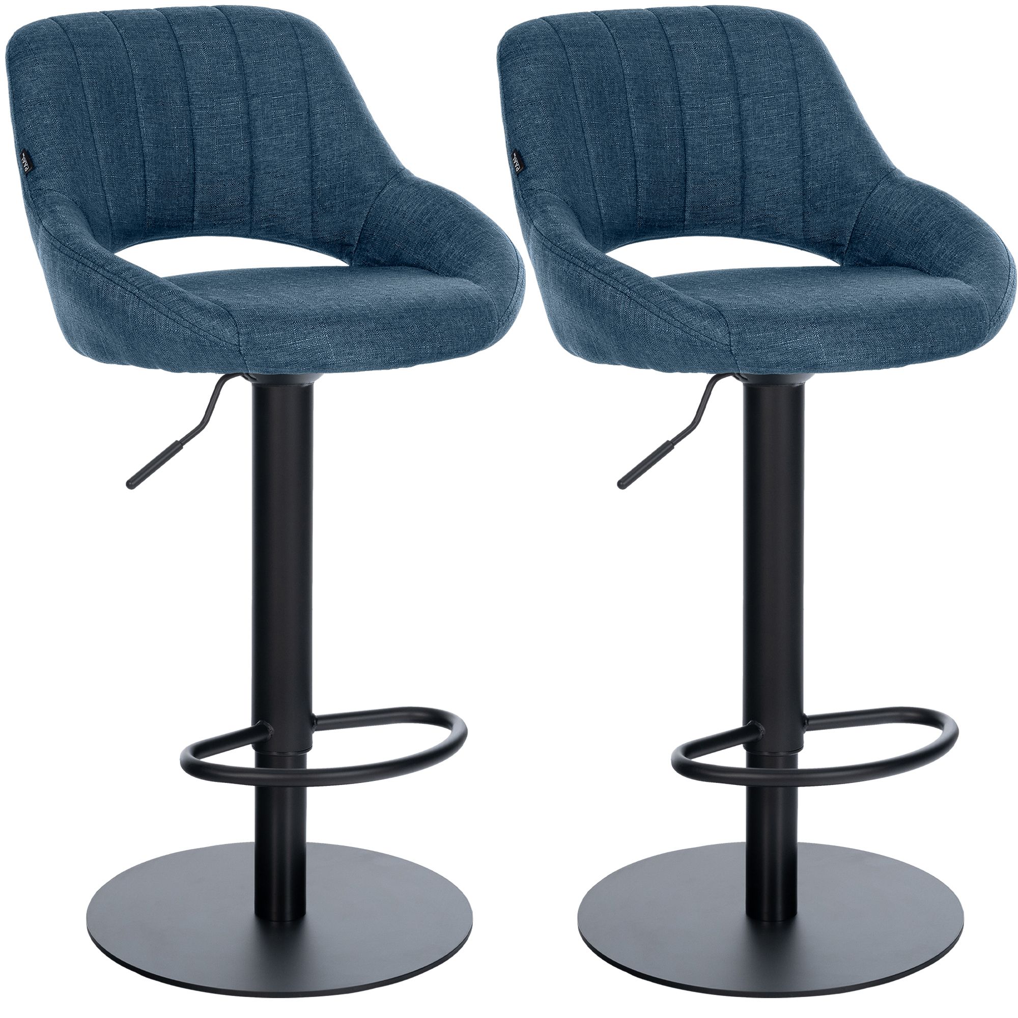 Lot de 2 tabourets de bar Milet noirs avec bases extra lourdes