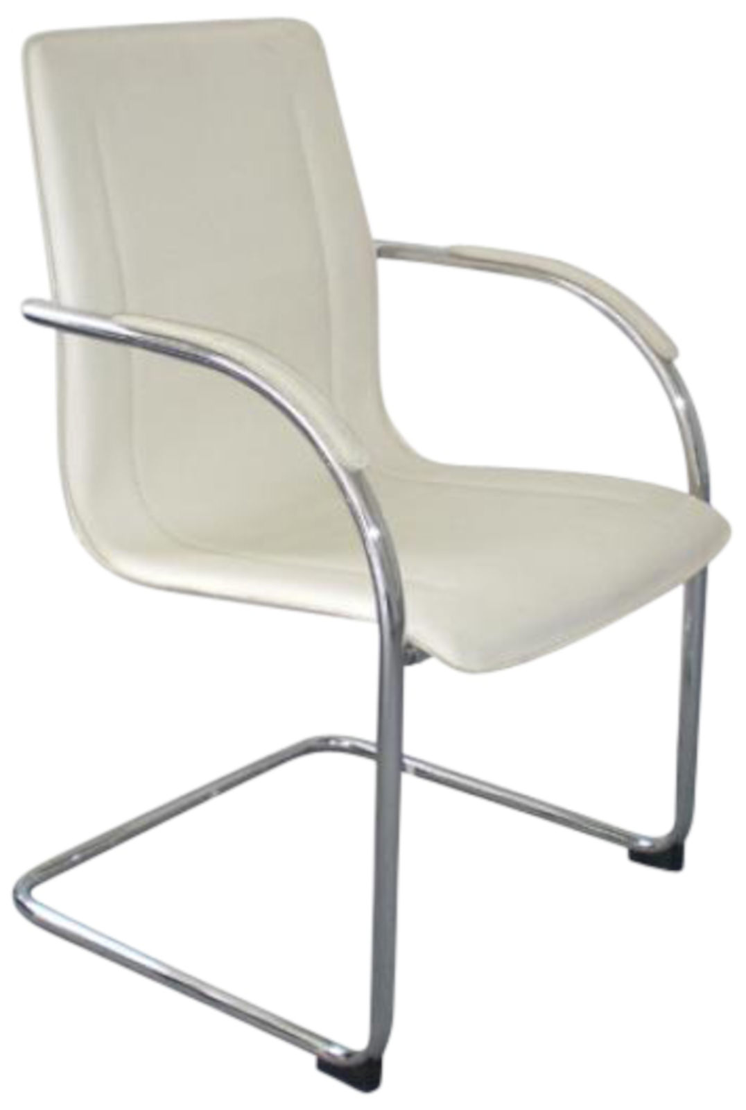 Lot de 3 Chaises Cantilever Melina en similicuir et pied en métal