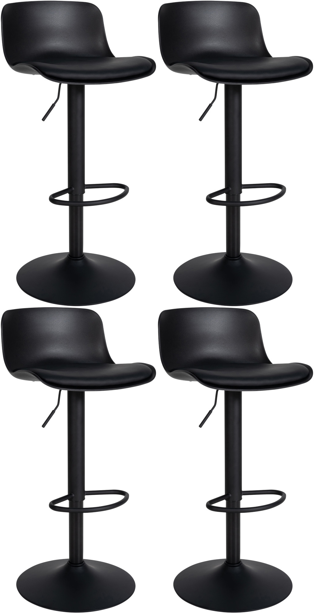 Lot de 4 tabourets de bar Almada en similicuir