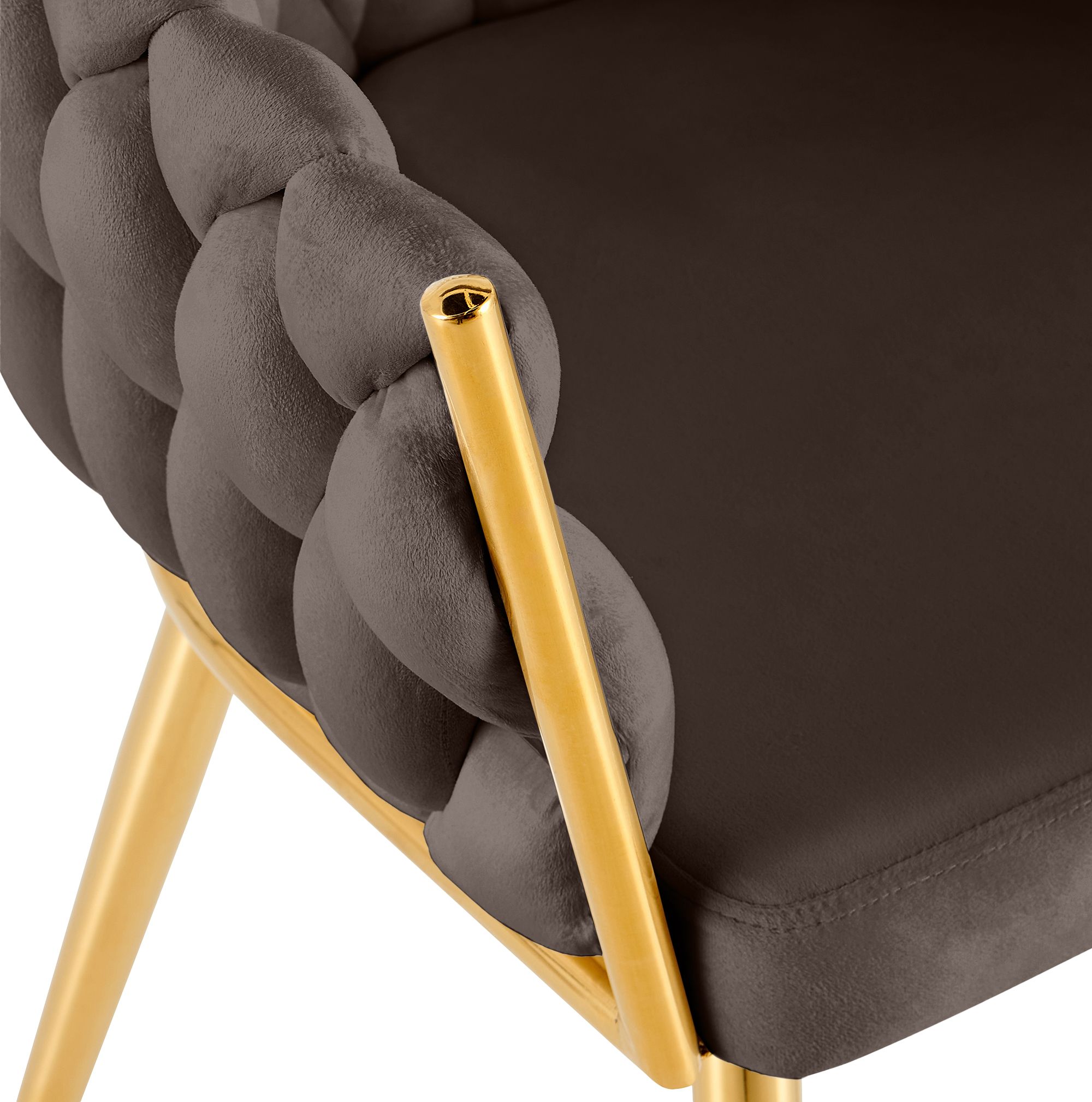 Chaise de salle à manger Molise velours pied doré