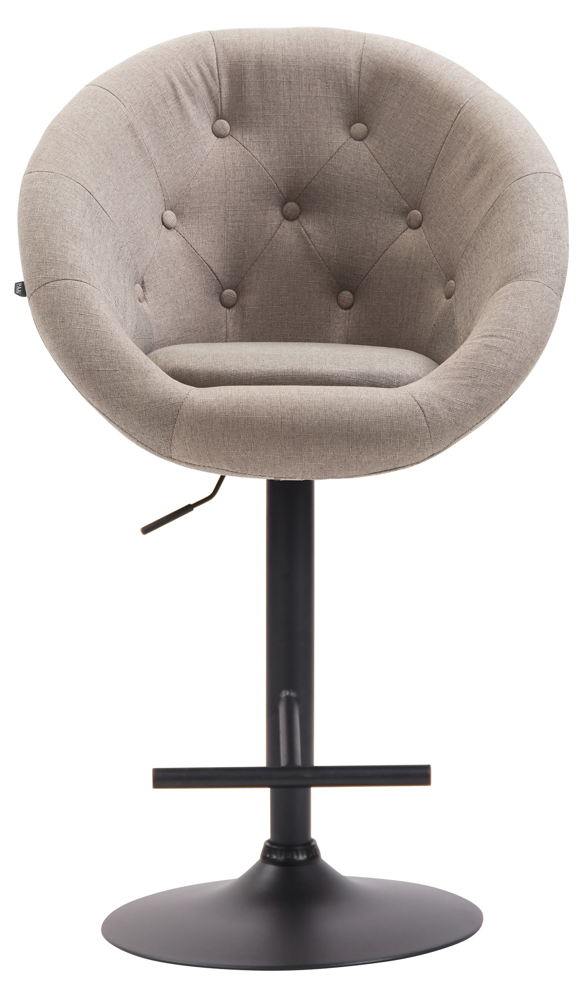 Tabouret de bar London V2 en tissu avec Pied et Repose-pieds en métal