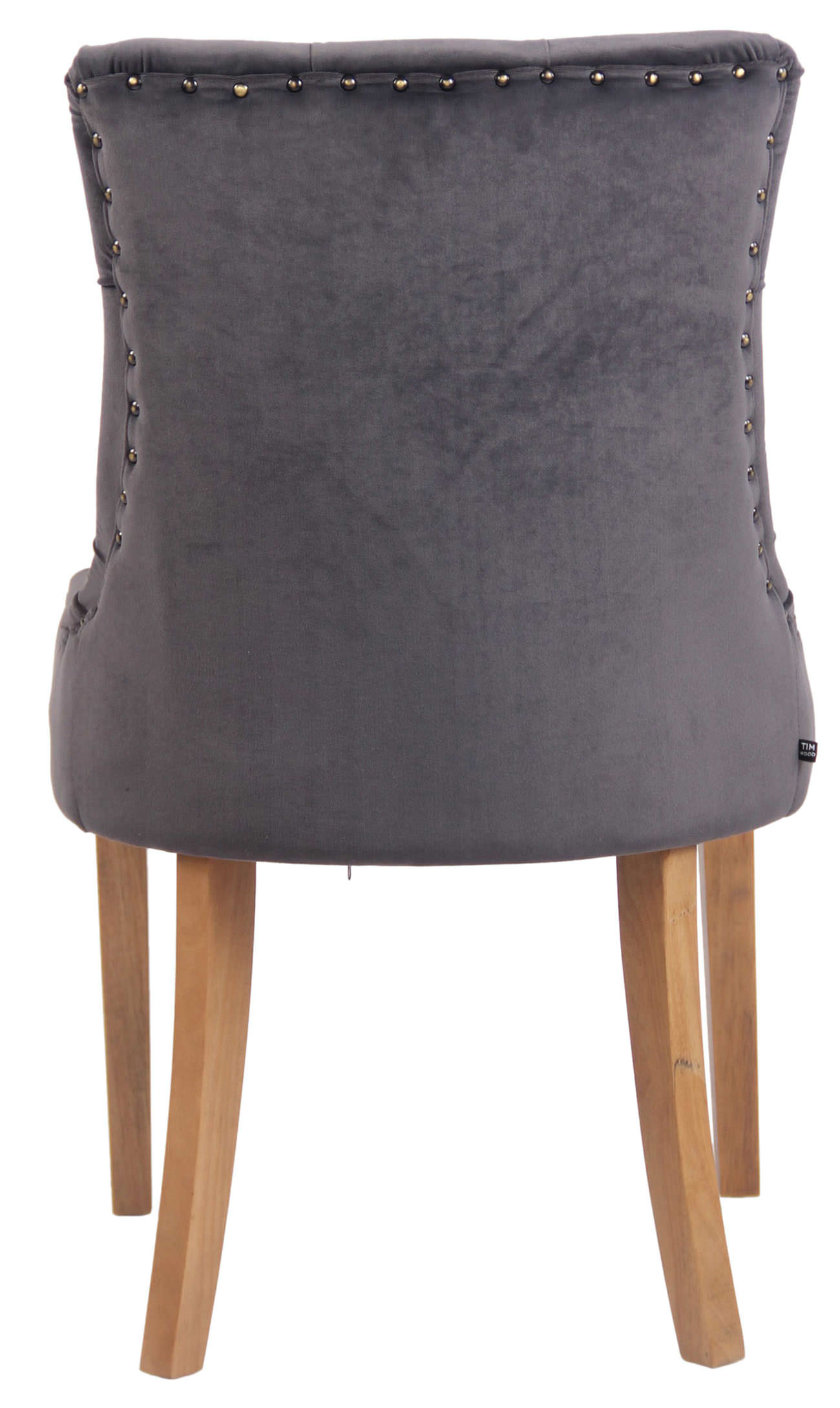 Chaise de salle à manger Aberdeen en Velours avec Piètement en bois d'hévéa