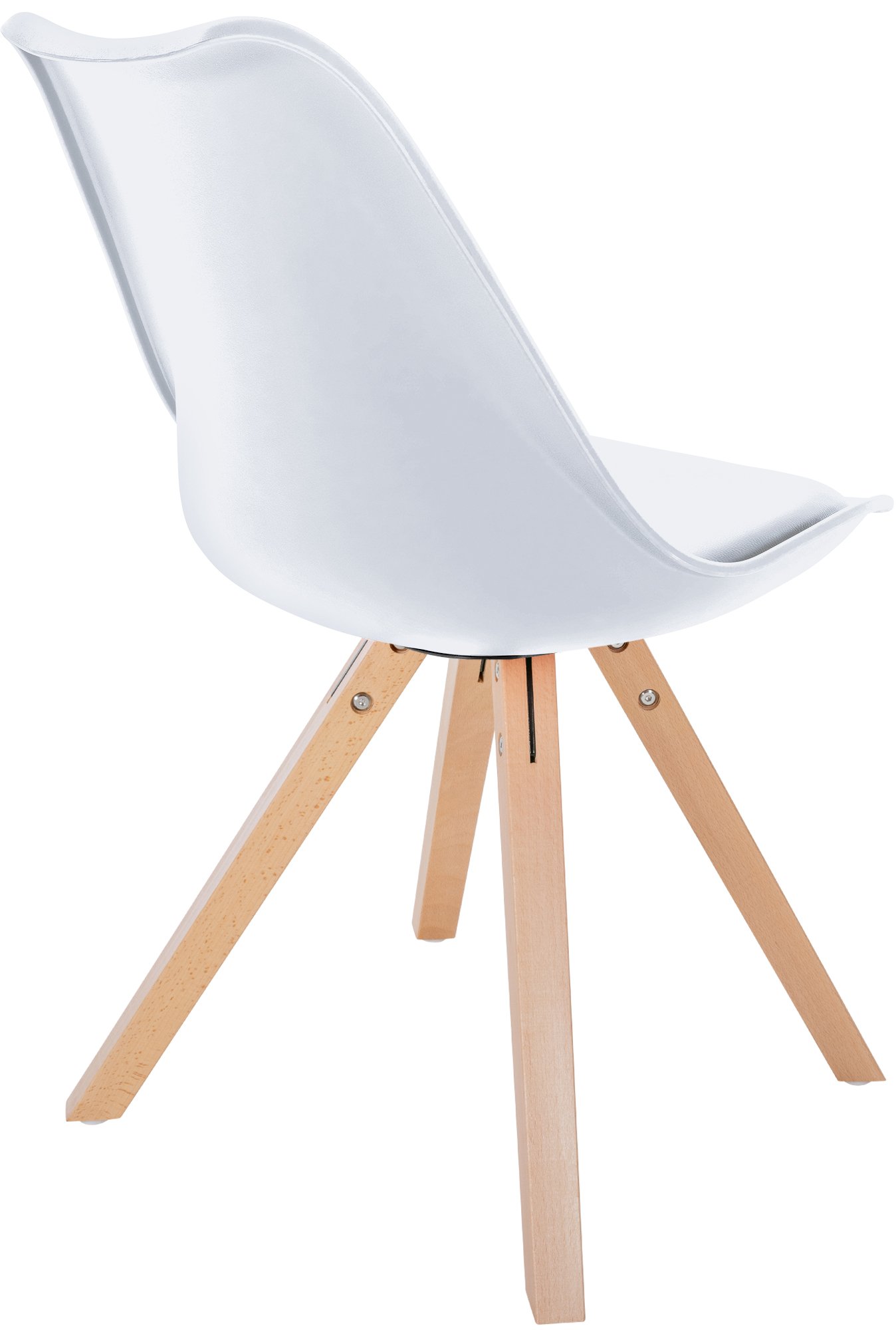Lot de 4 chaises de salle à manger Sofia en plastique Pieds en bois
