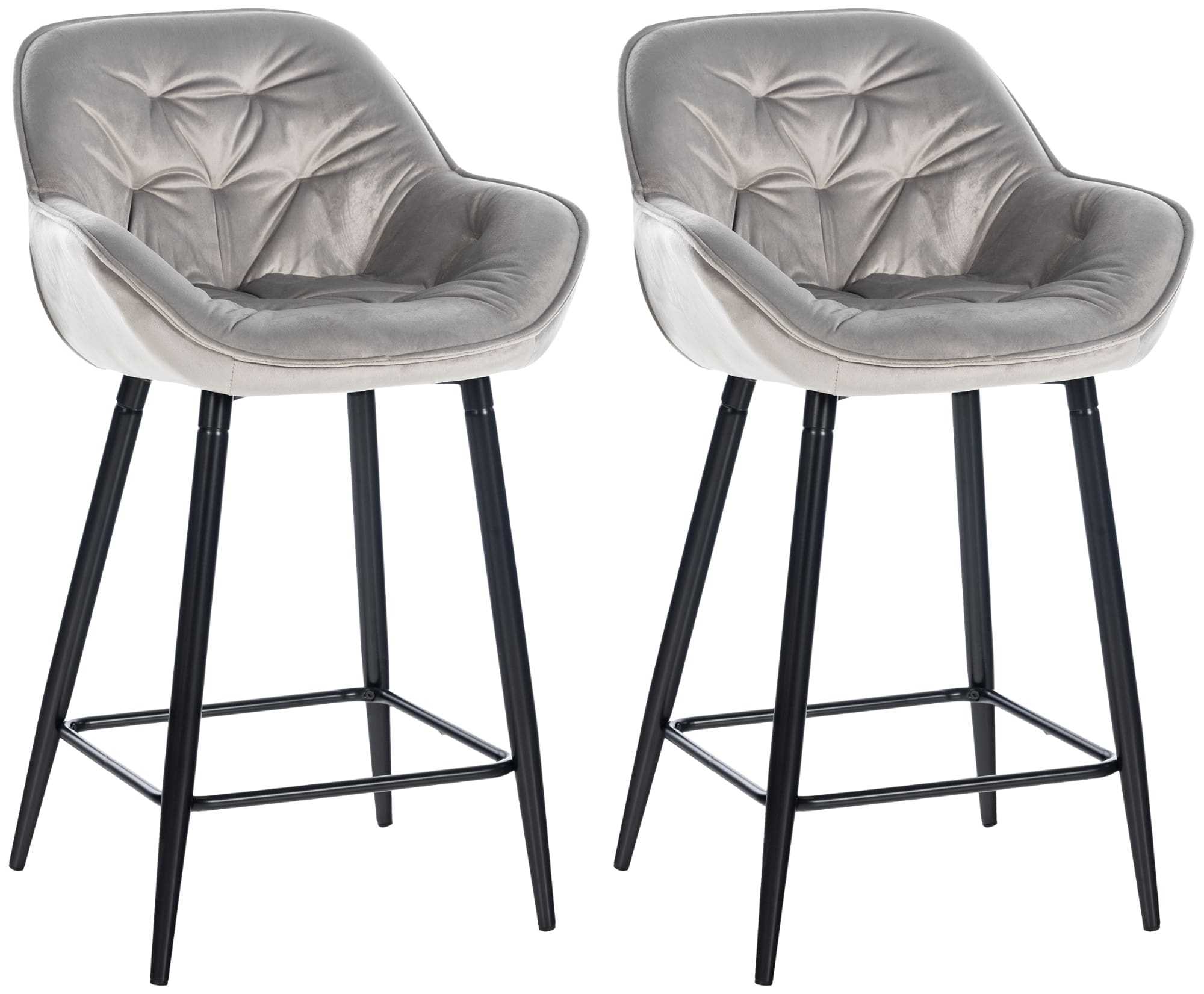 Lot de 2 Tabourets de bar Gibson avec Pieds en Métal