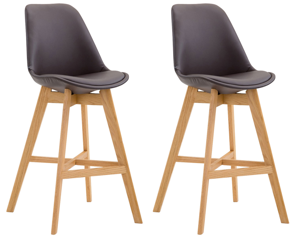 Lot de 2 tabourets de bar Cannes en similicuir