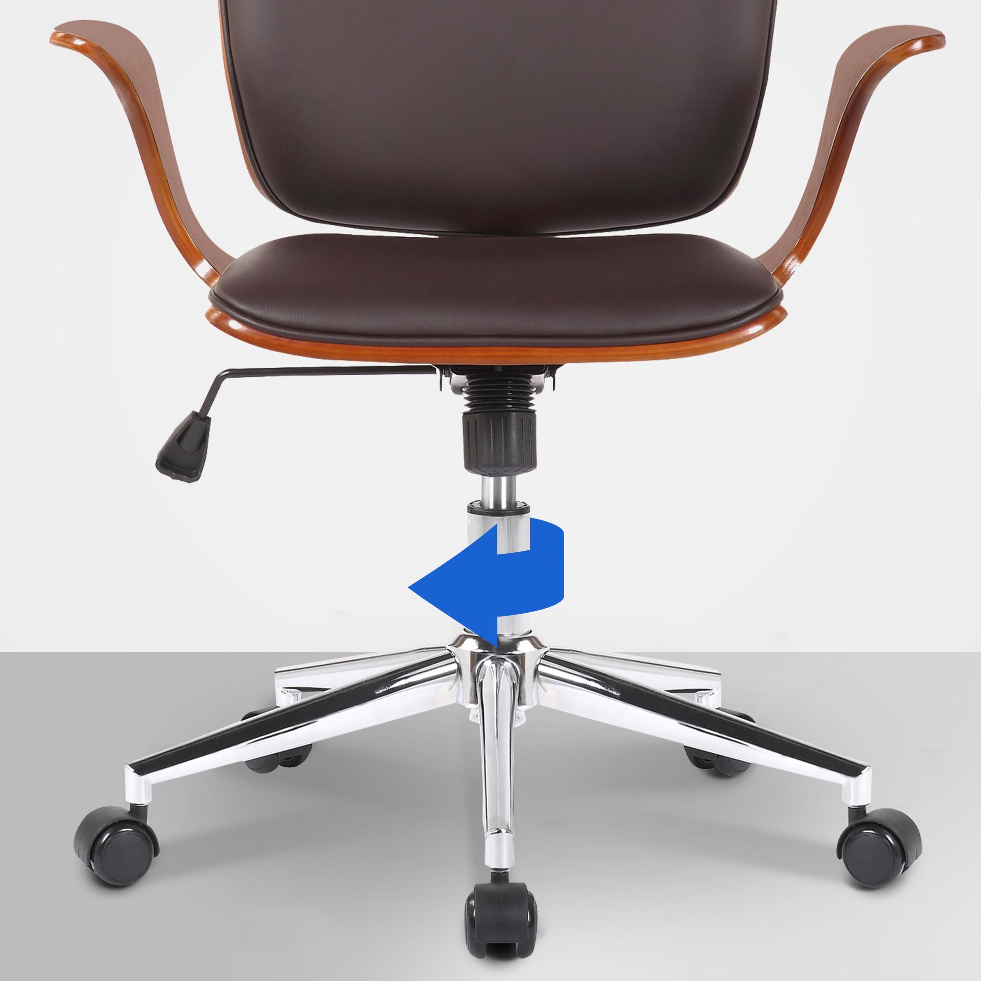 Fauteuil de bureau Burbank avec coque d'assise en bois
