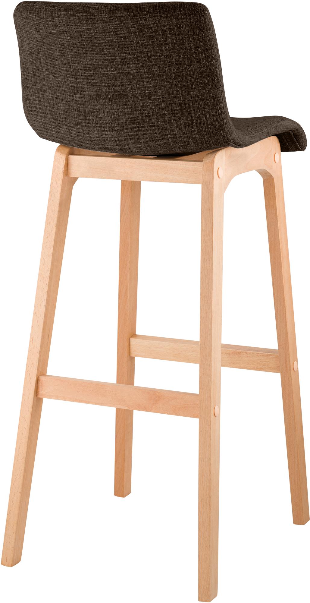 Lot de 2 tabourets de bar Hover en tissu, piètement à quatre pieds en bois naturel