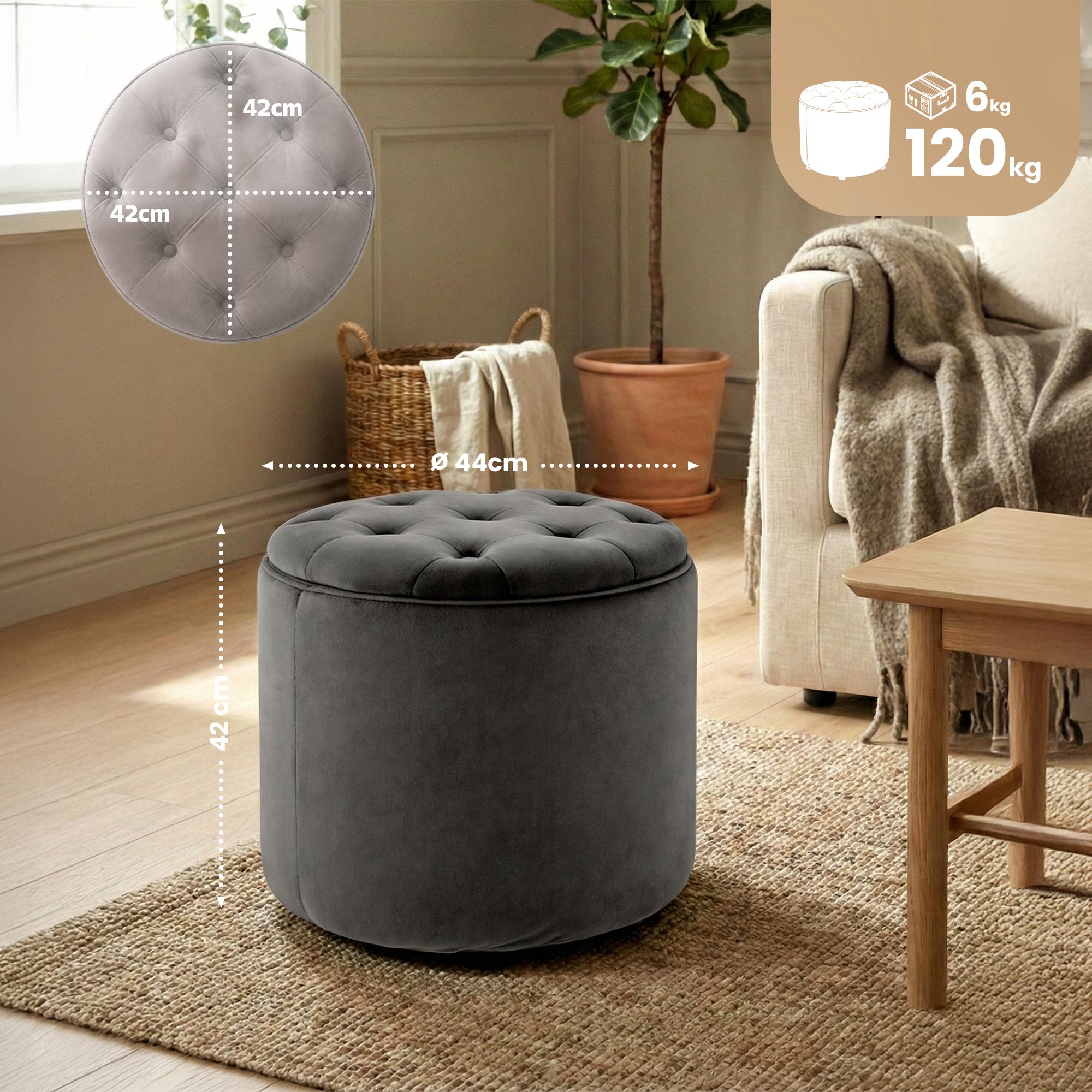Tabouret Pantin en velours