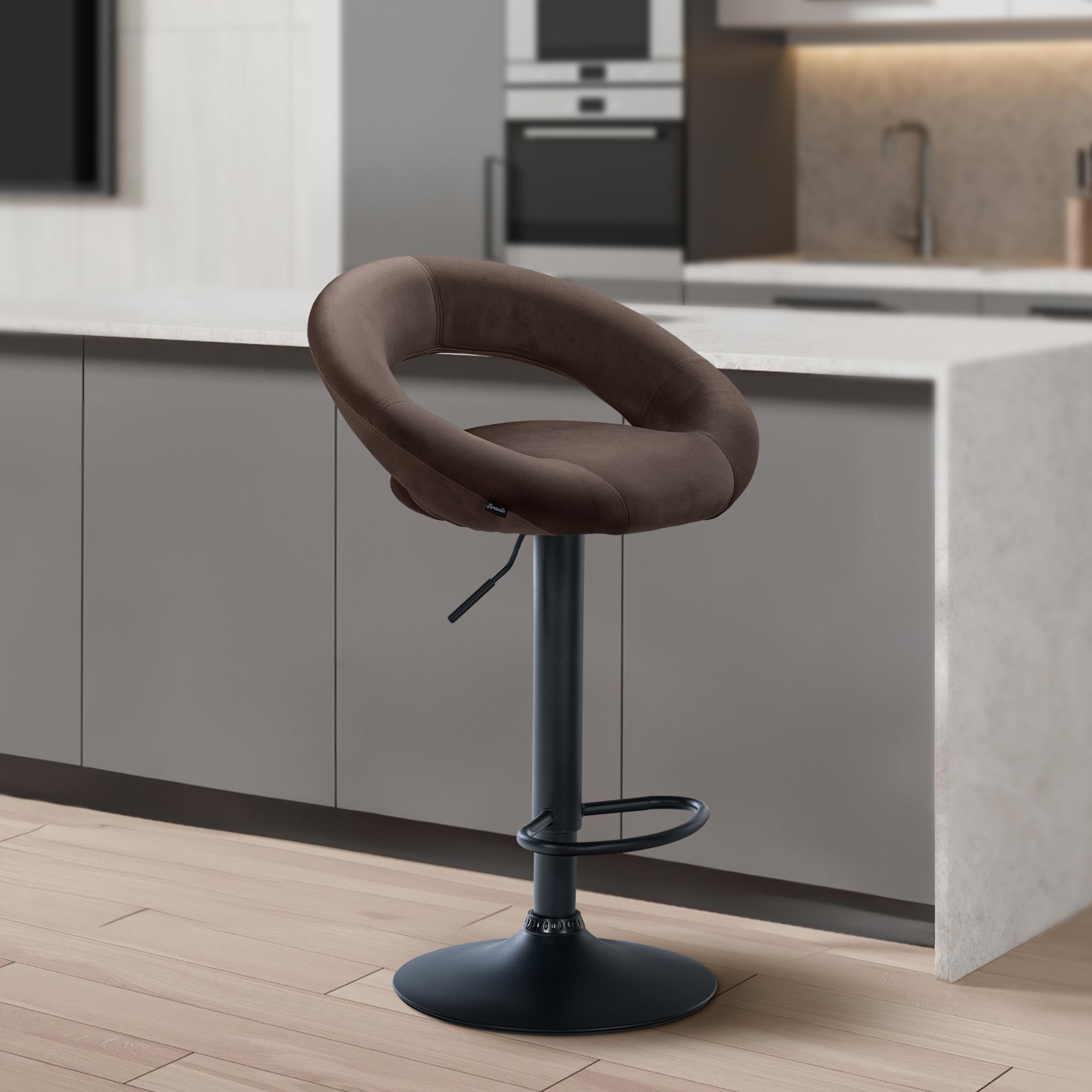 Tabouret de bar Olinda velours