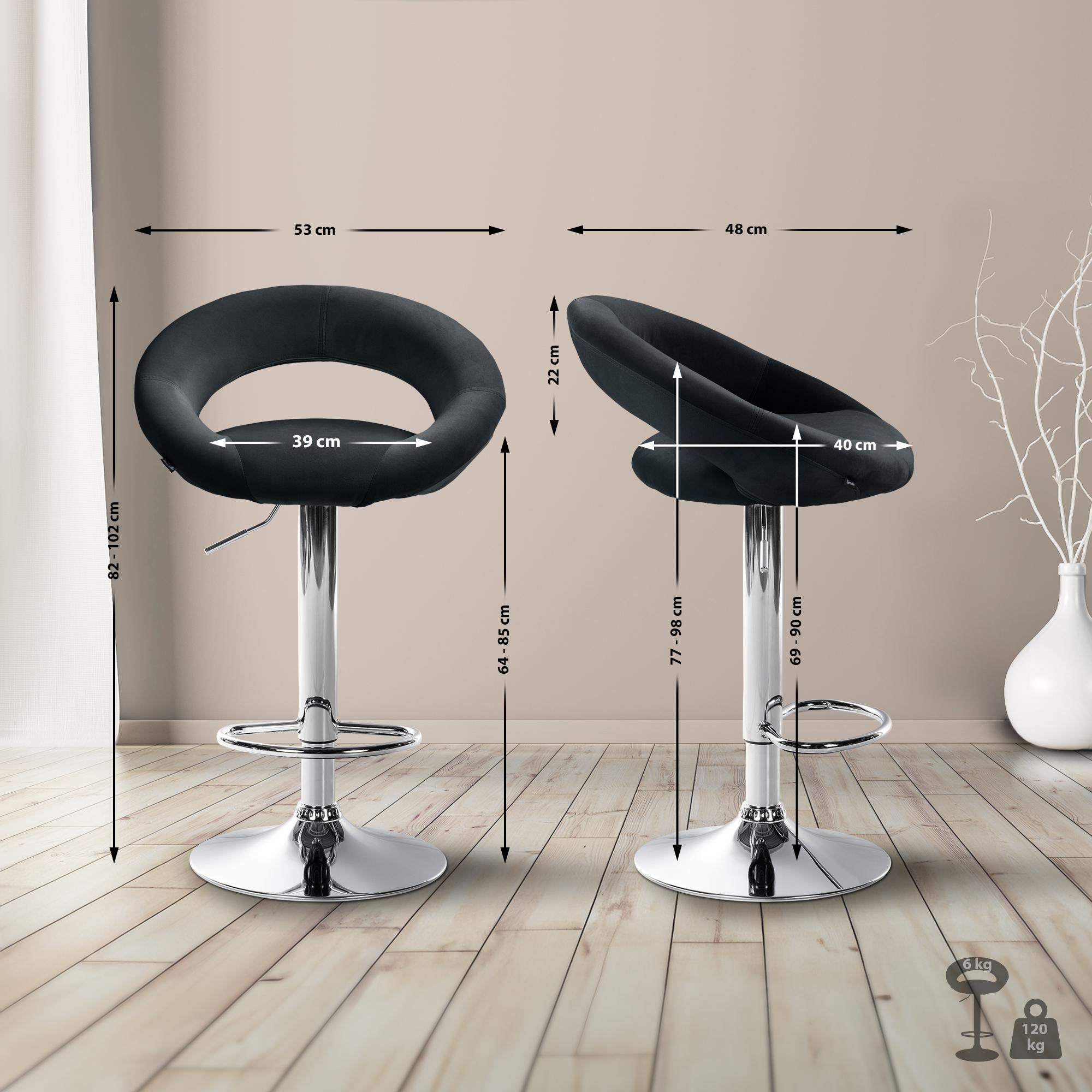 Tabouret de bar Olinda velours