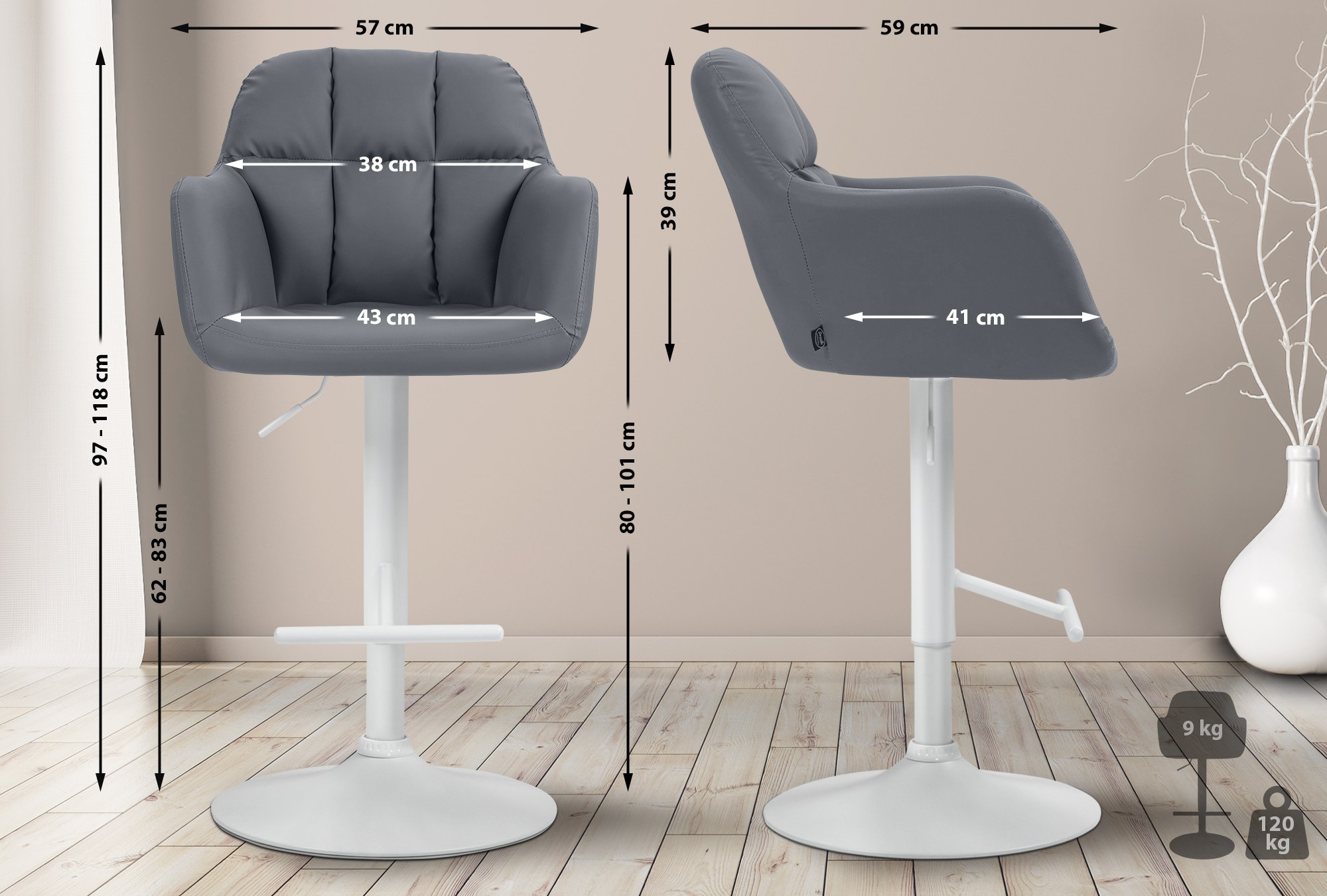 Tabouret de bar Natoma similicuir