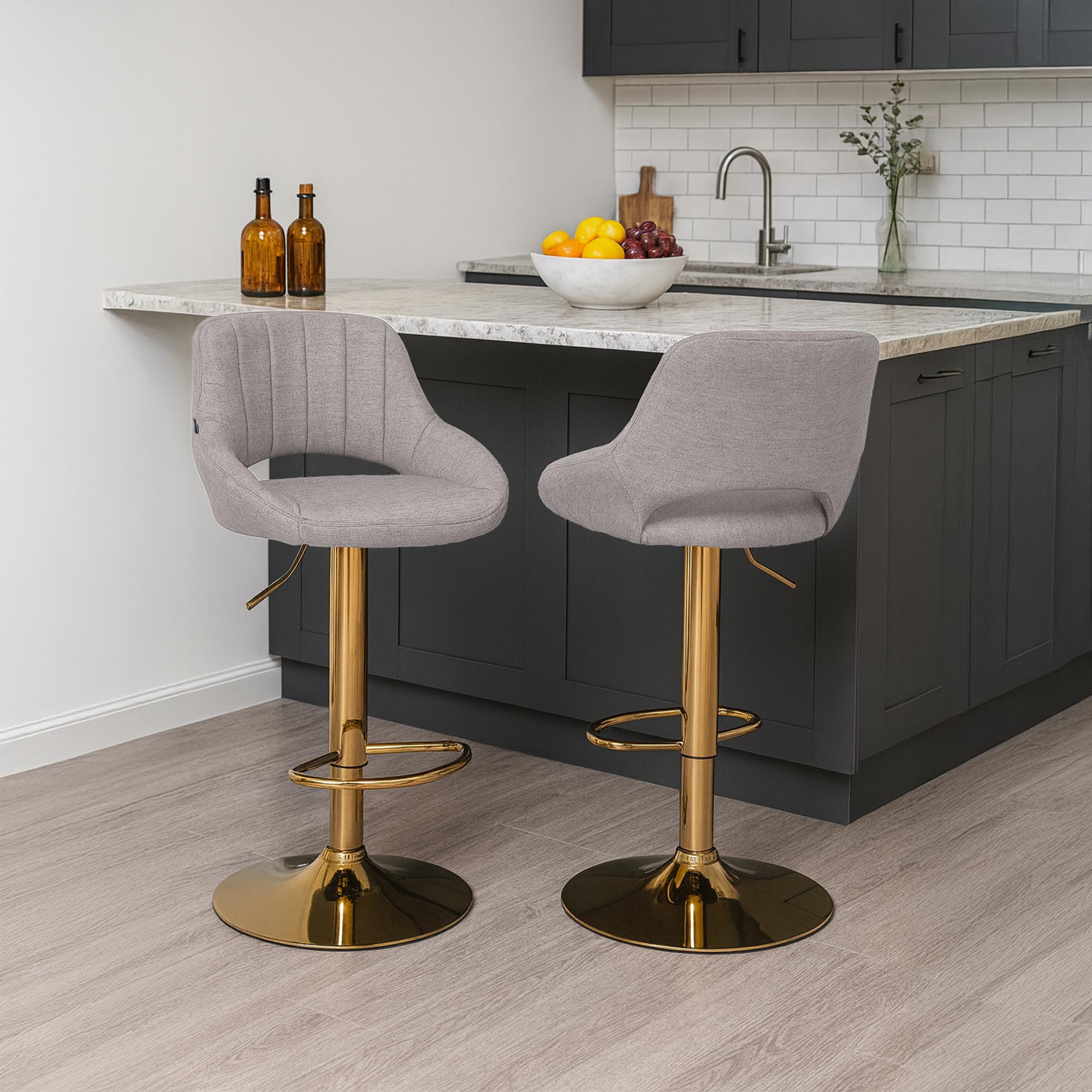 Lot de 2 tabourets de bar Milet en tissu