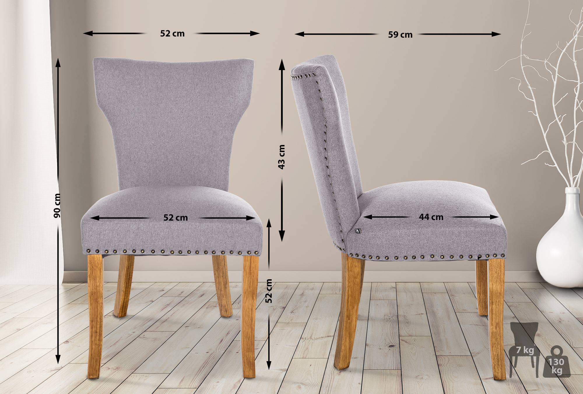 Lot de 2 chaises de salle à manger Zadar tissu