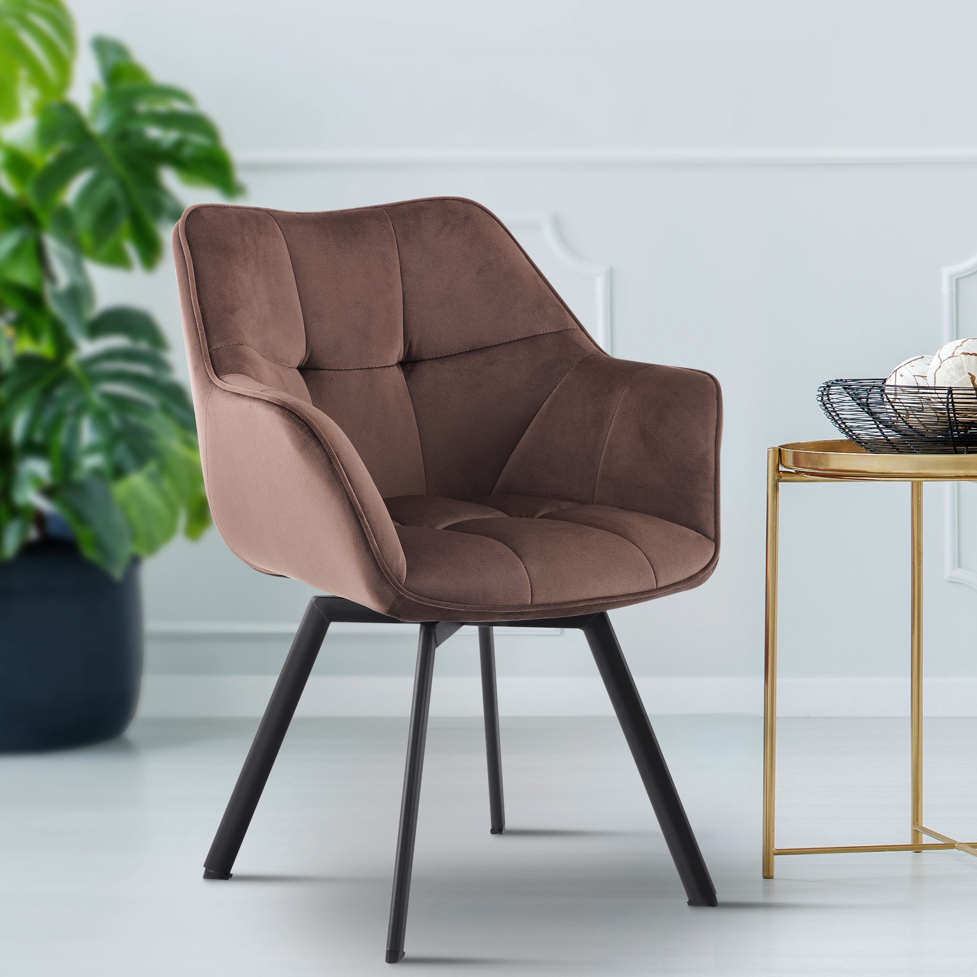 Chaise de salle à manger Jordi velours