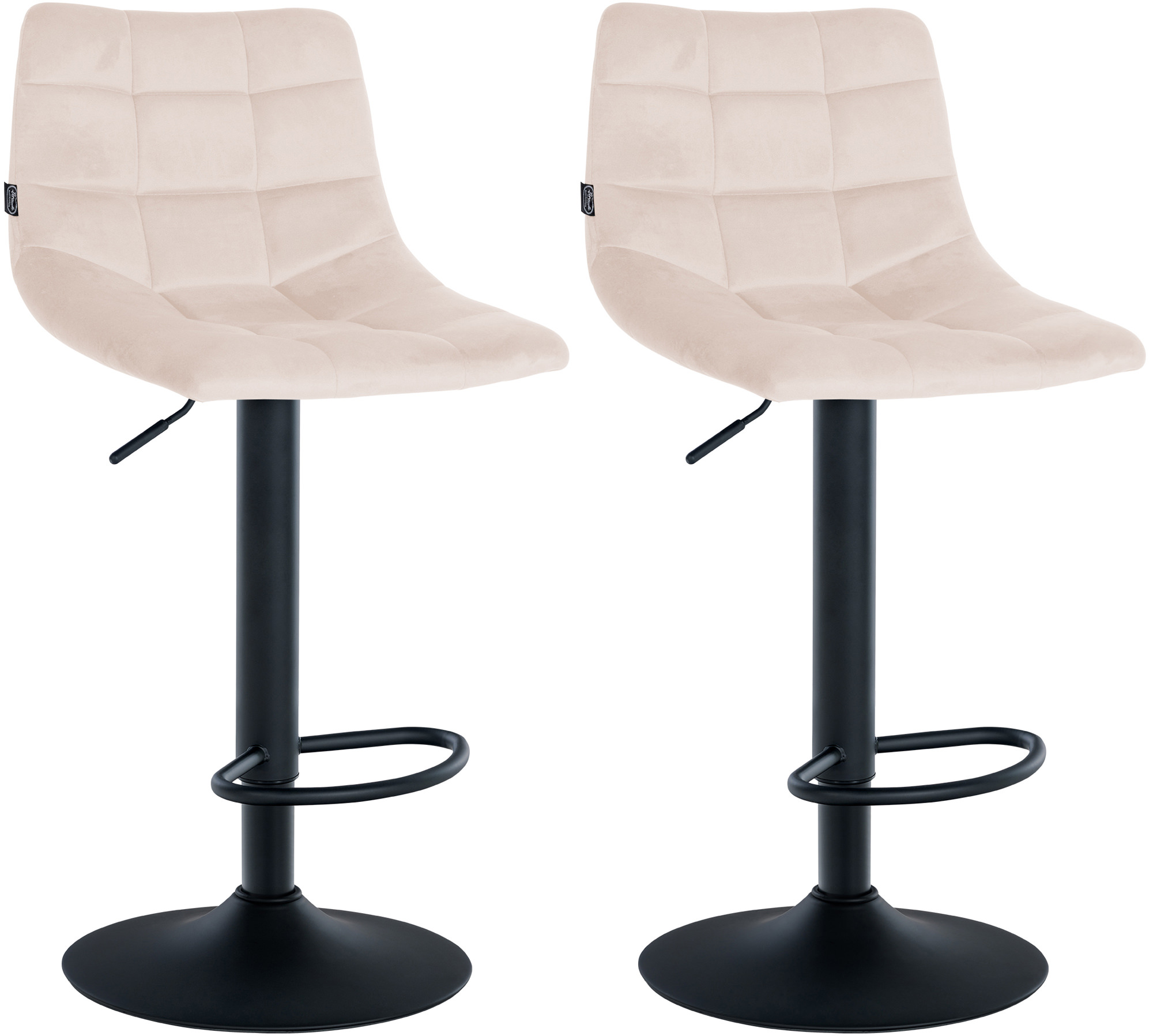 Lot de 2 tabourets de bar Jerry velours