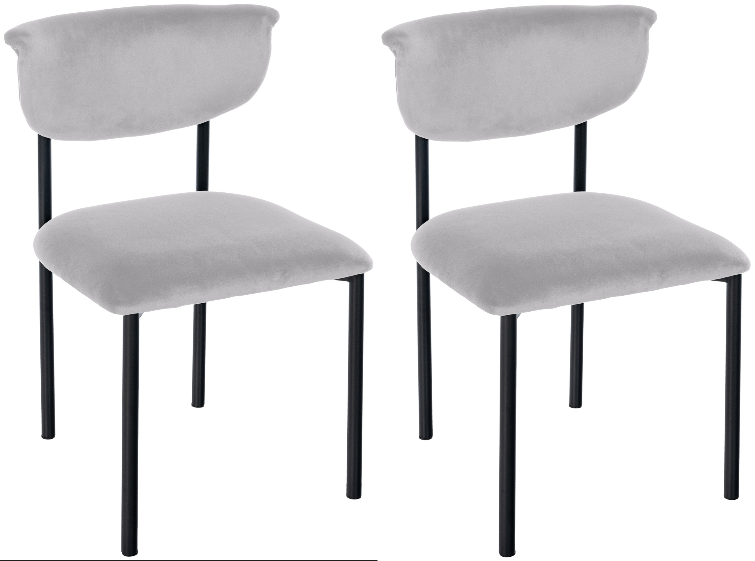 Lot de 2 chaises de salle à manger Gambell en velours