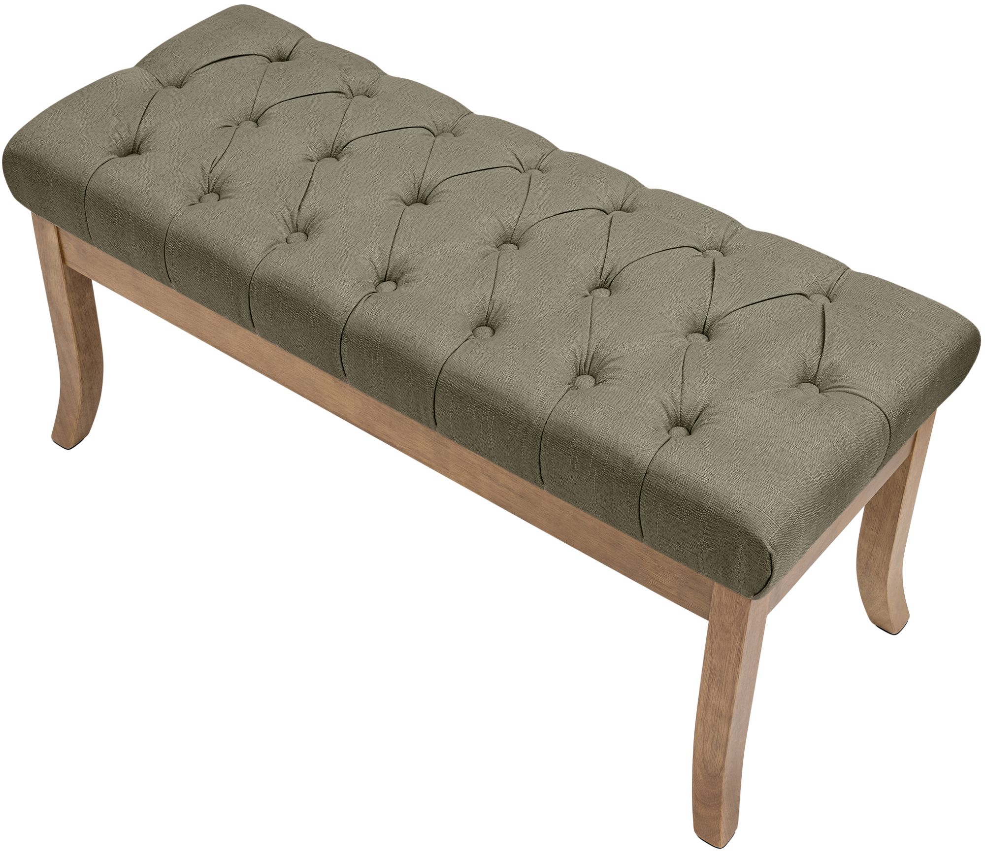 Banc Ramses tissu pieds antique clair