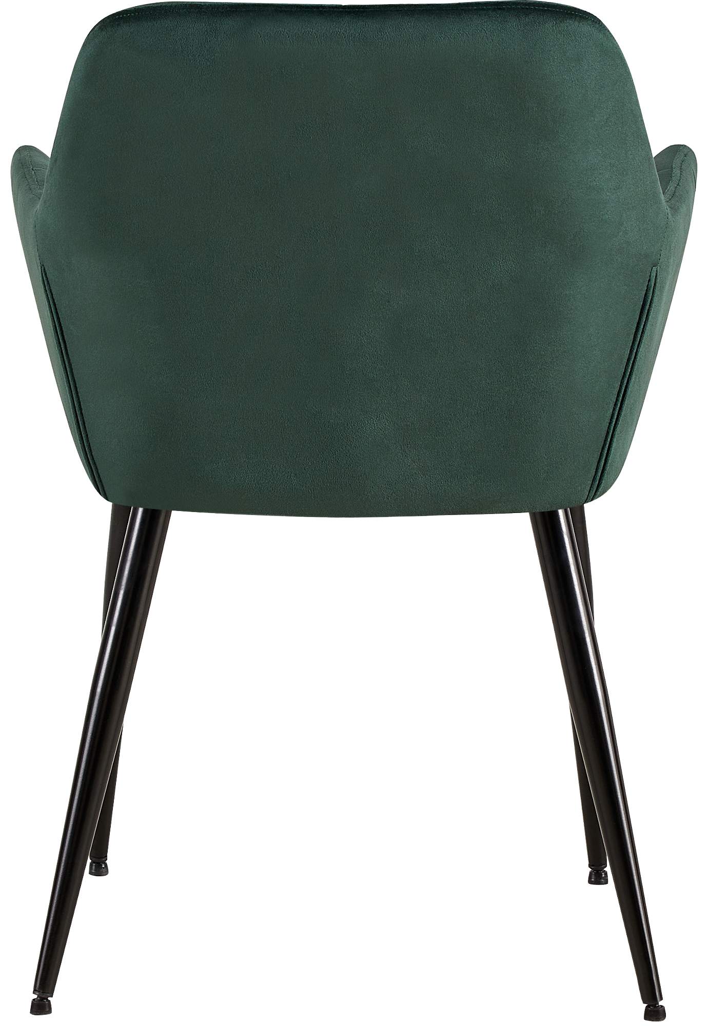 Lot de 4 Chaises de salle à manger Emia en Velours avec Piètement en Métal noir